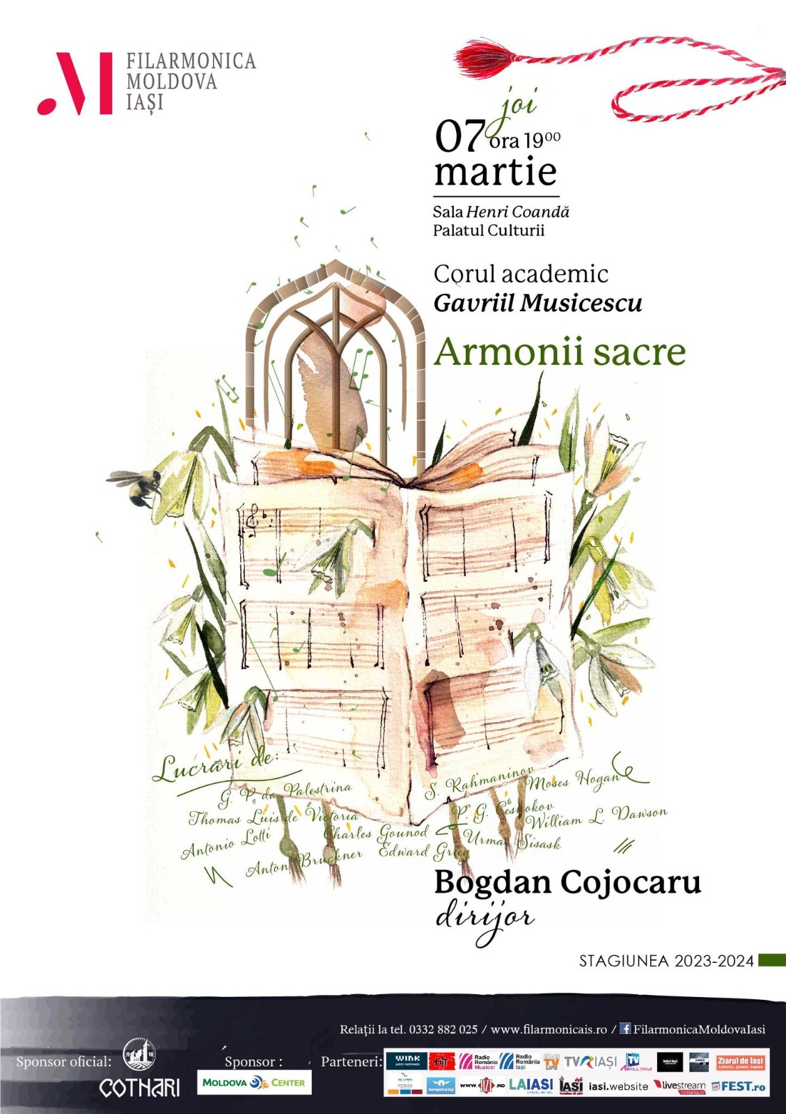 „Armonii Sacre”: Concert extraordinar al Corului academic „Gavriil Musicescu”, la Palatul Culturii din Iași