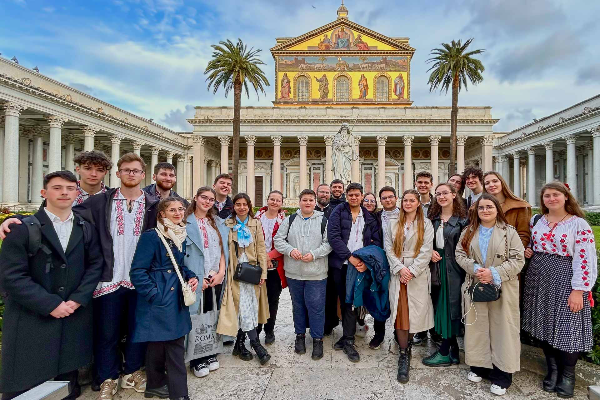 grup de pelerini la Roma