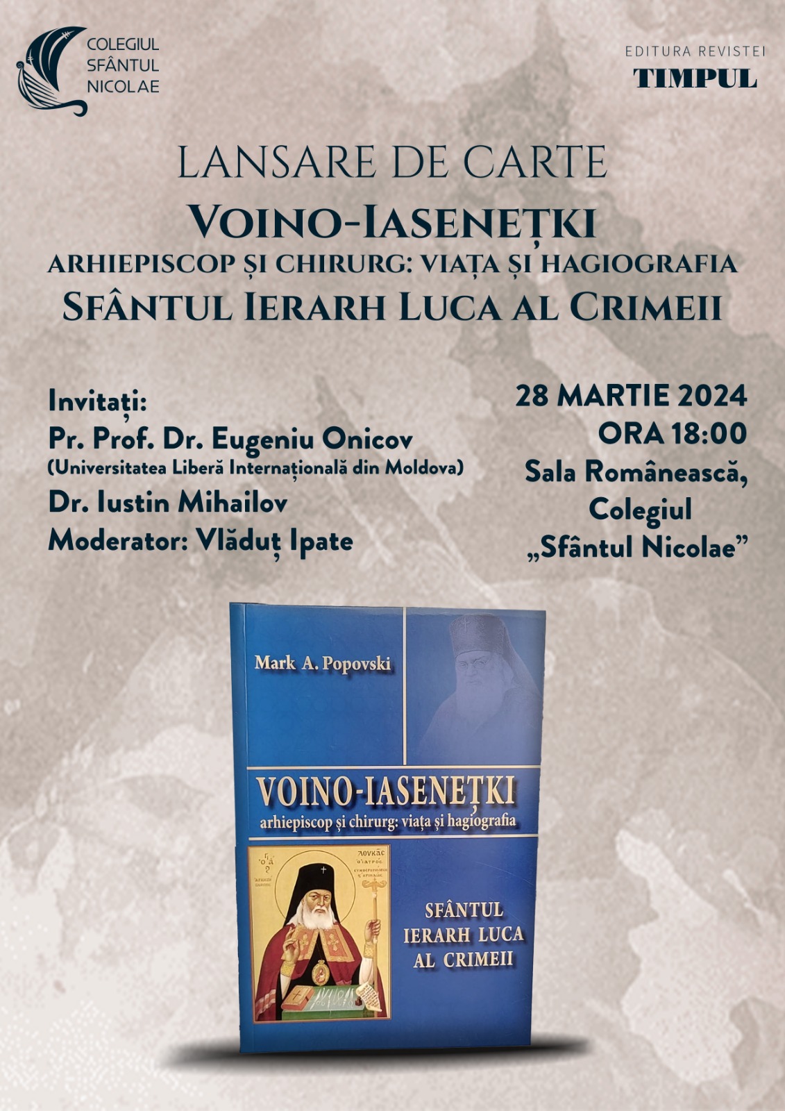 afis lansare carte sfantul luca al crimeii