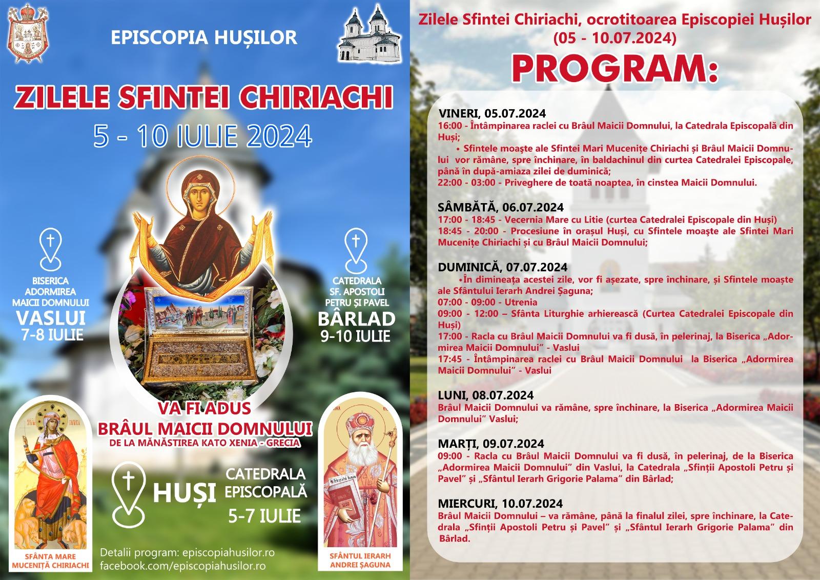 Brâul Maicii Domnului, adus de la Mănăstirea Kato Xenia cu prilejul hramului Catedralei Episcopale din Huși | Vezi programul integral