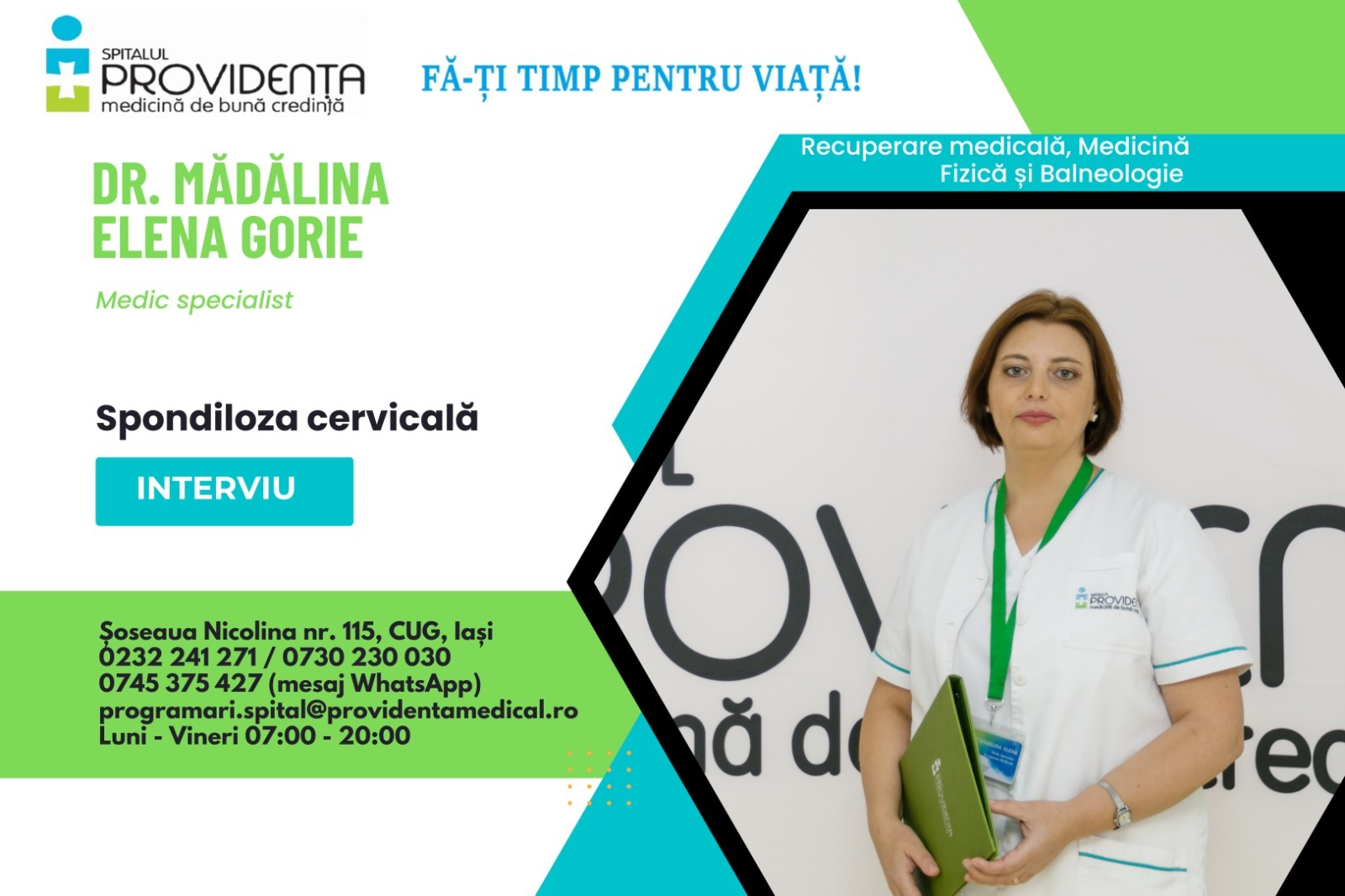Spondiloza cervicală – interviu cu dr. Mădălina Elena Gorie Spondiloza cervicală – interviu cu dr. Mădălina Elena Gorie