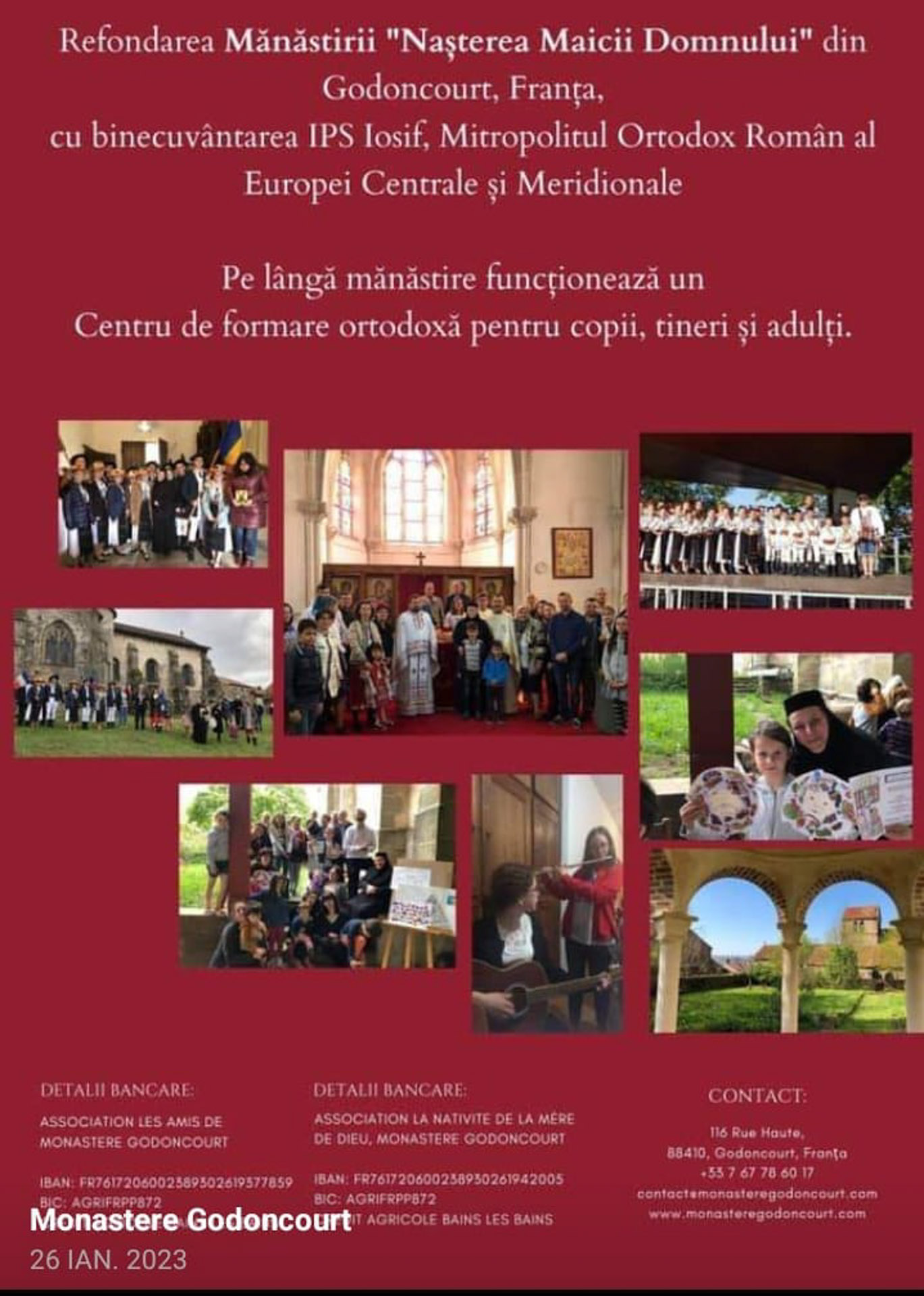 Mănăstirea Godoncourt desfășoară mai multe proiecte culturale Mănăstirea Godoncourt desfășoară mai multe proiecte culturale