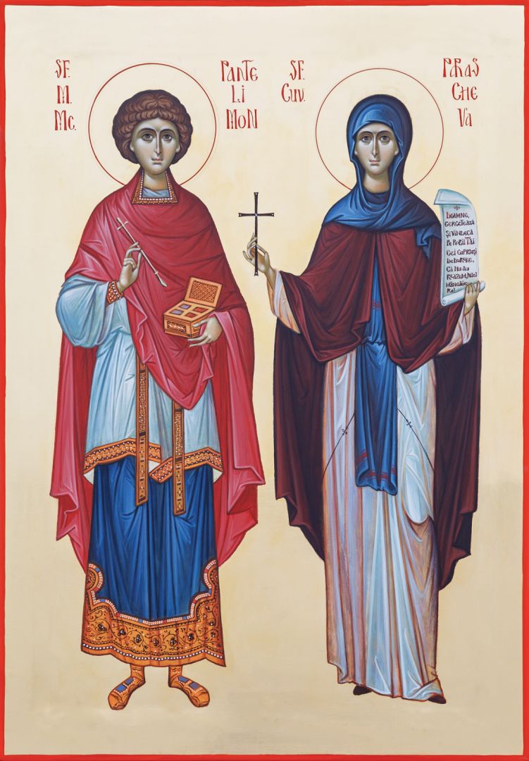 Icoana Sfintei Cuvioase Parascheva și a Sfântului Mare Mucenic Pantelimon