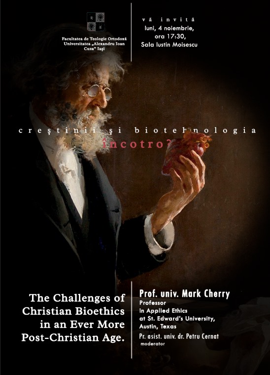 Mark J. Cherry va conferenția la Iași, la invitația Facultății de Teologie Ortodoxă