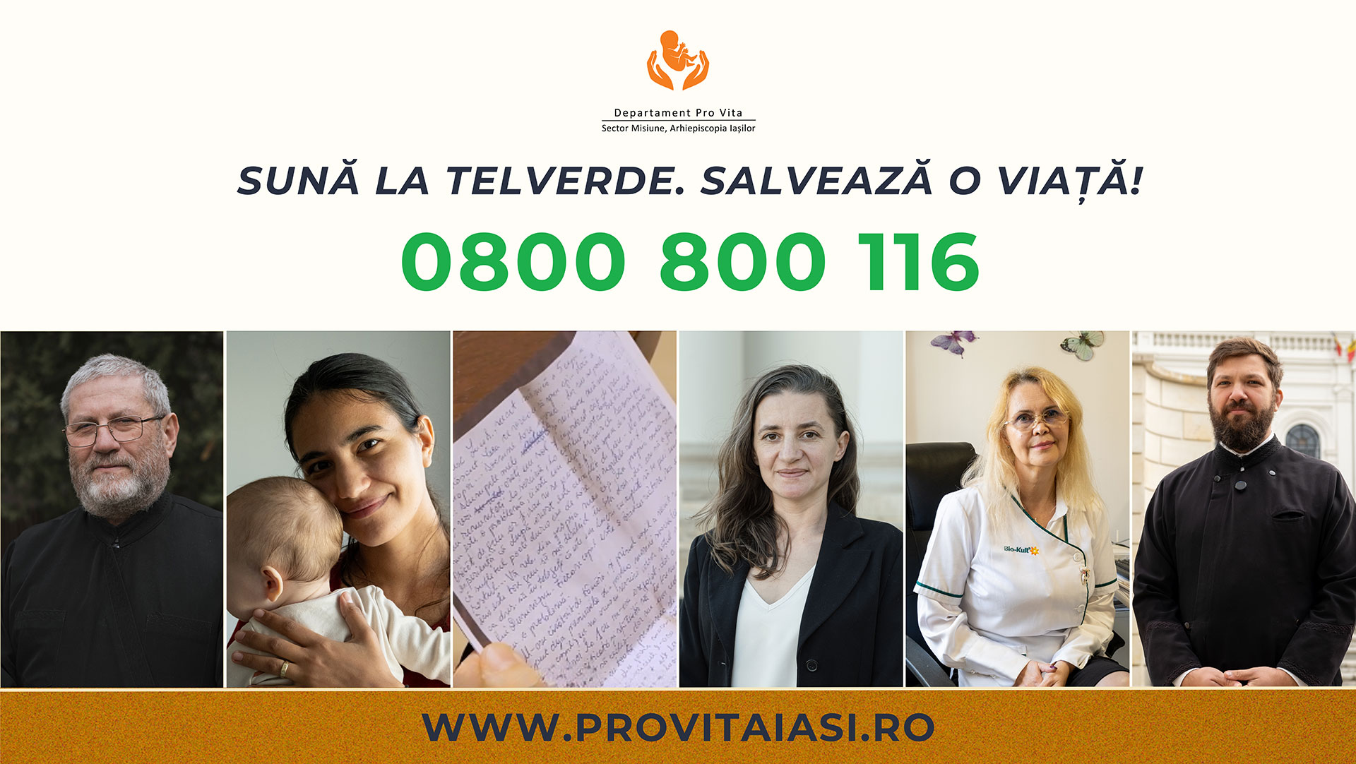 Sună la TELVERDE 0800 800 116, linie gratuită pentru consilierea femeilor în criză de sarcină! Salvează o viață!