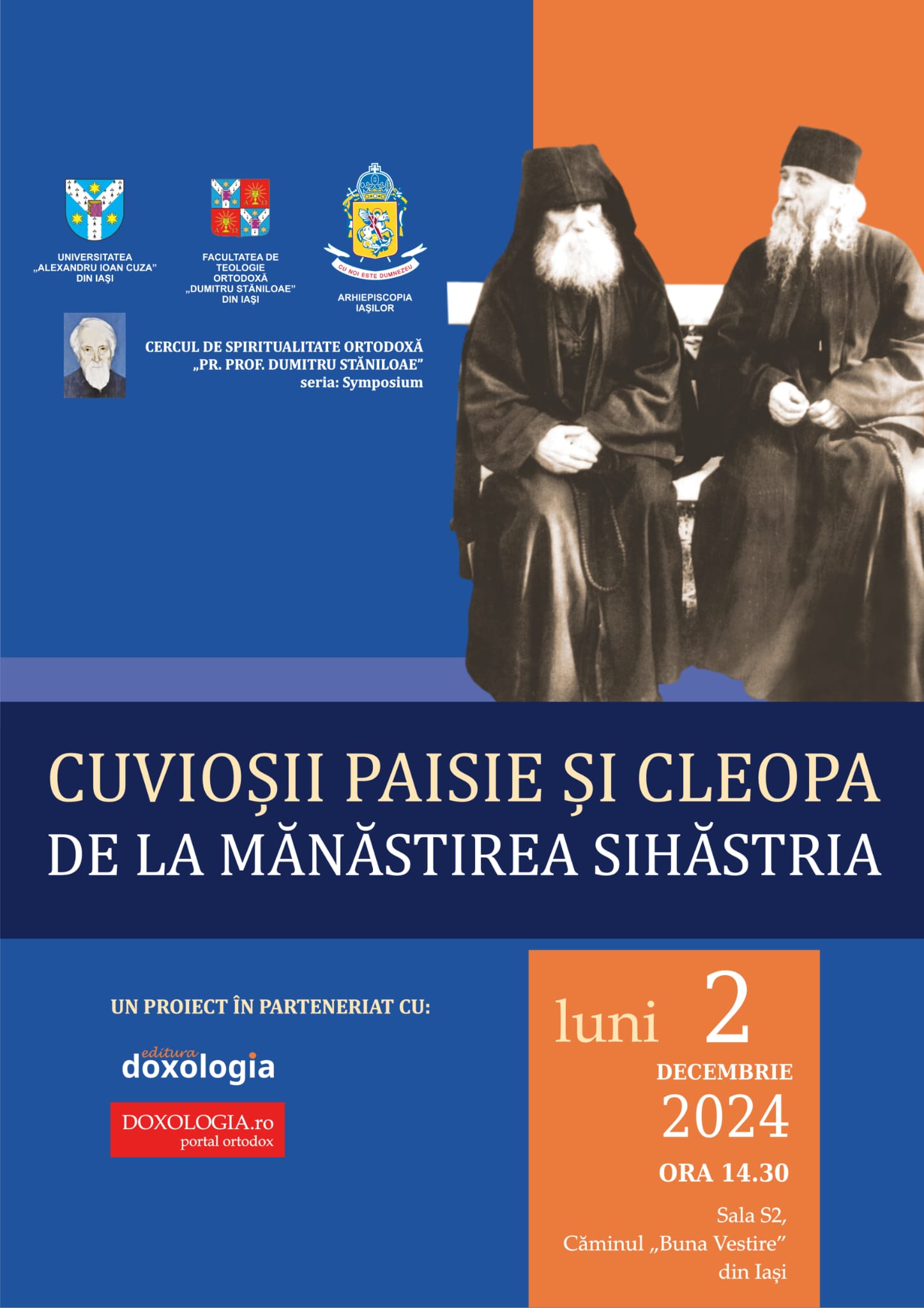 Părinții Cleopa Ilie și Paisie Olaru, evocați de studenții Facultății de Teologie din Iași la Cercul de Spiritualiate