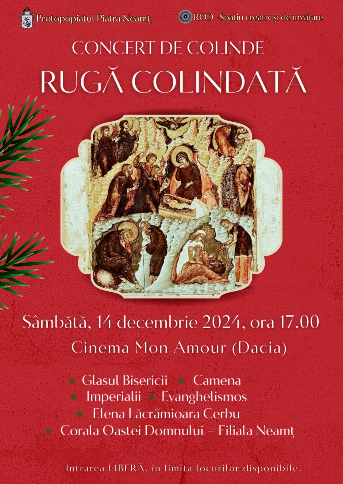 afiș concert de colinde