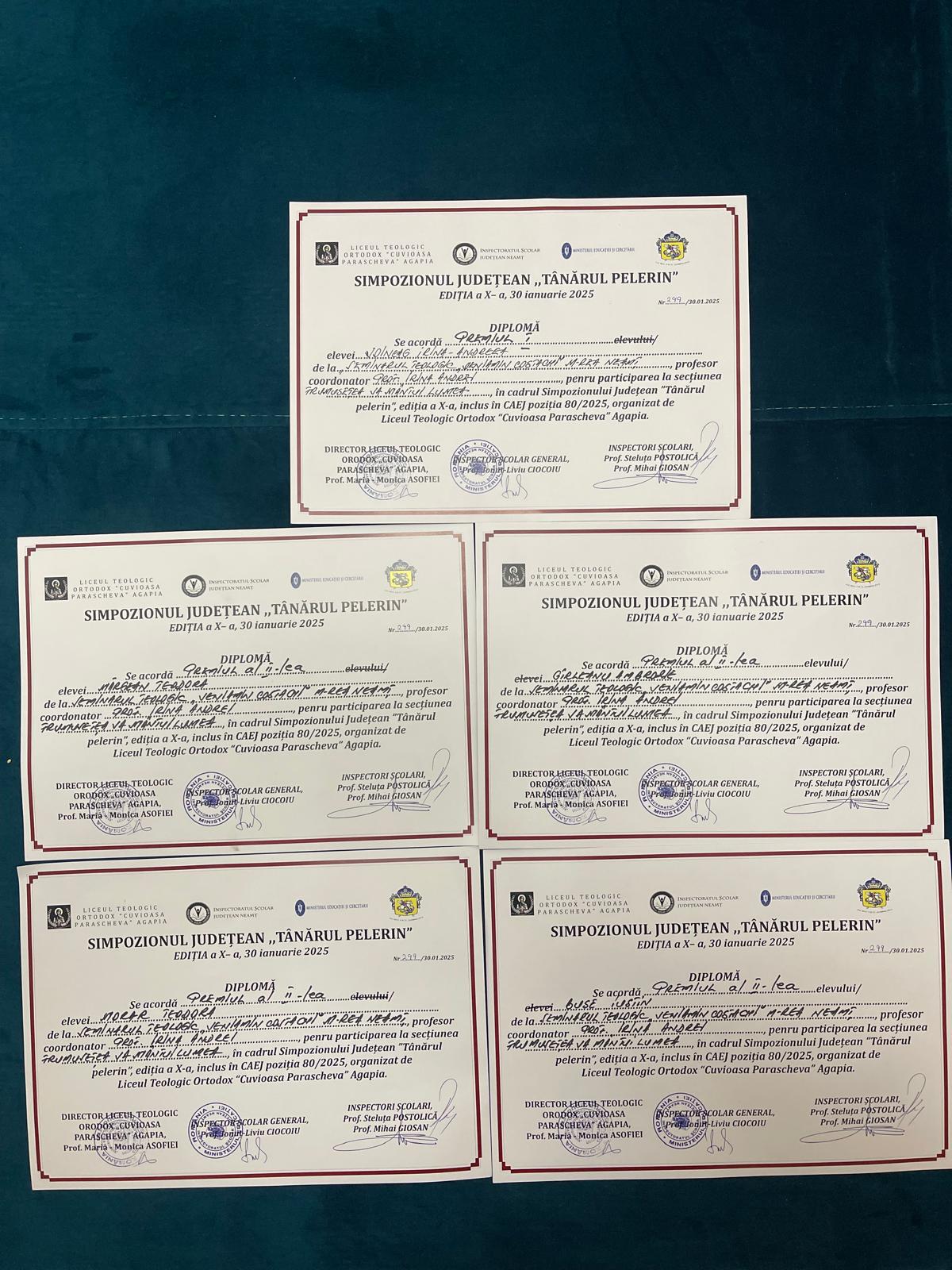 Elevii Seminarului Teologic „Veniamin Costachi” – premiați la Simpozionul „Tânărul pelerin”