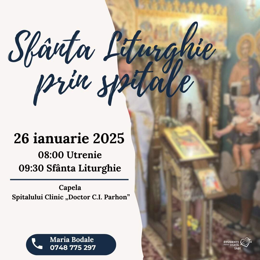 Evenimente care vor avea loc în Arhiepiscopia Iaşilor, în perioada 26 ianuarie – 1 februarie 2025