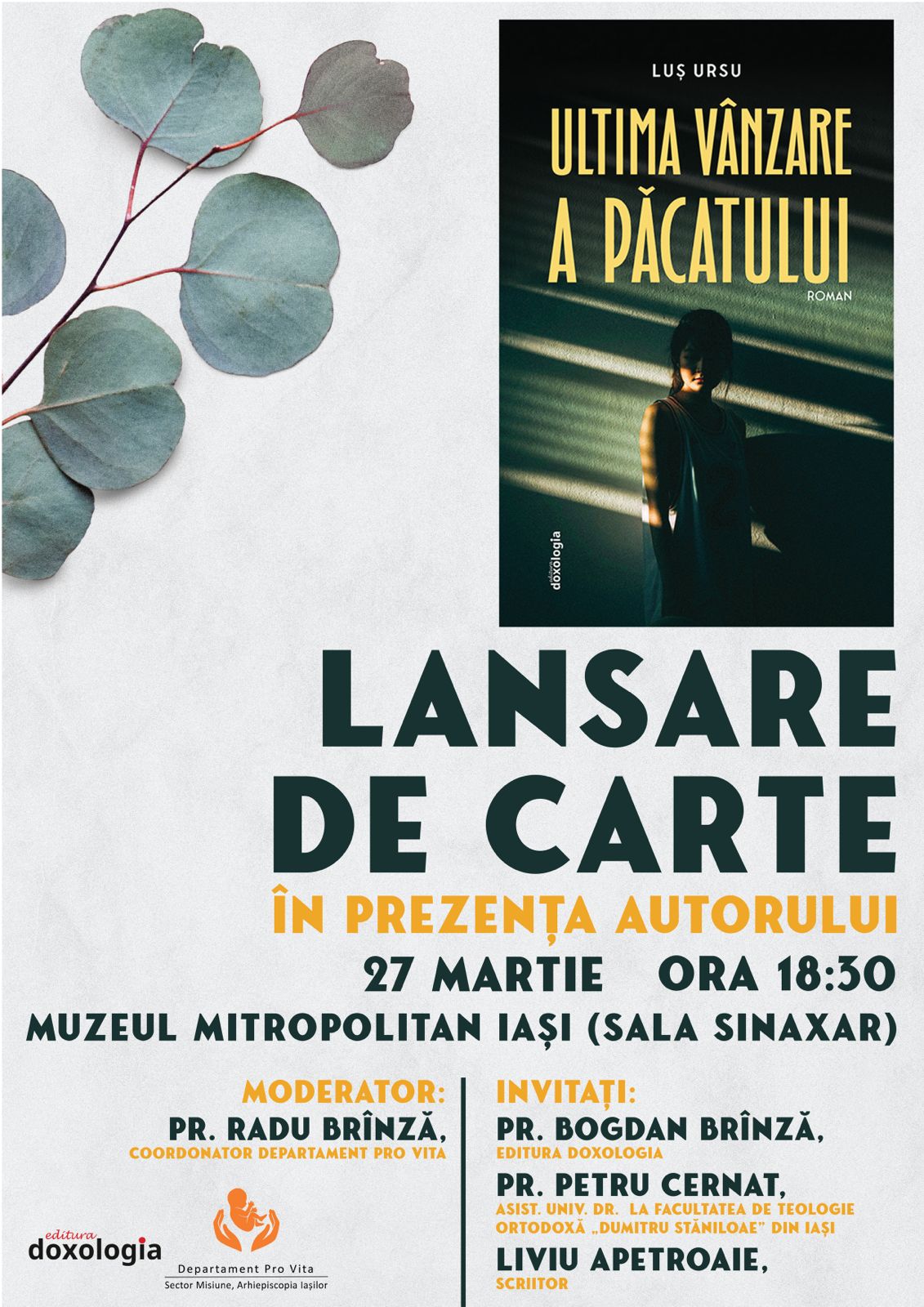 Evenimente care vor avea loc în Arhiepiscopia Iaşilor, în perioada 23-29 martie 2025 lansare de carte