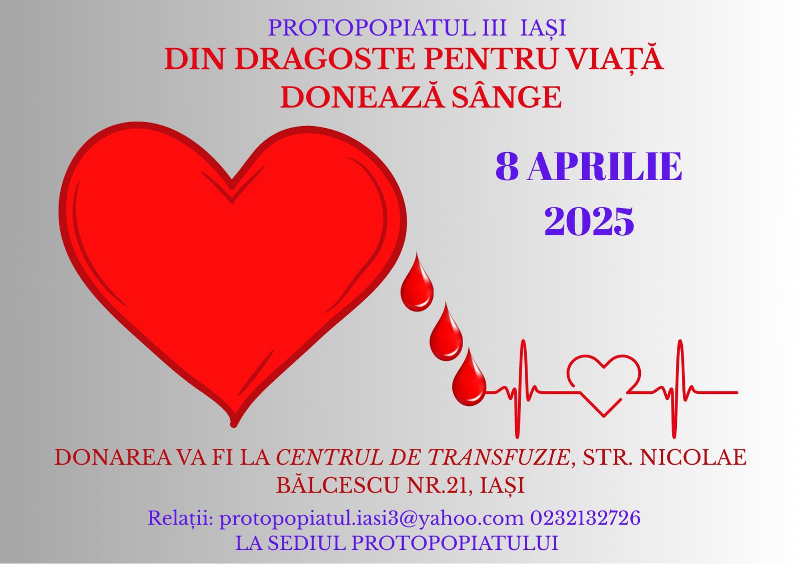 Evenimente care vor avea loc în Arhiepiscopia Iaşilor, în perioada 6-12 aprilie 2025