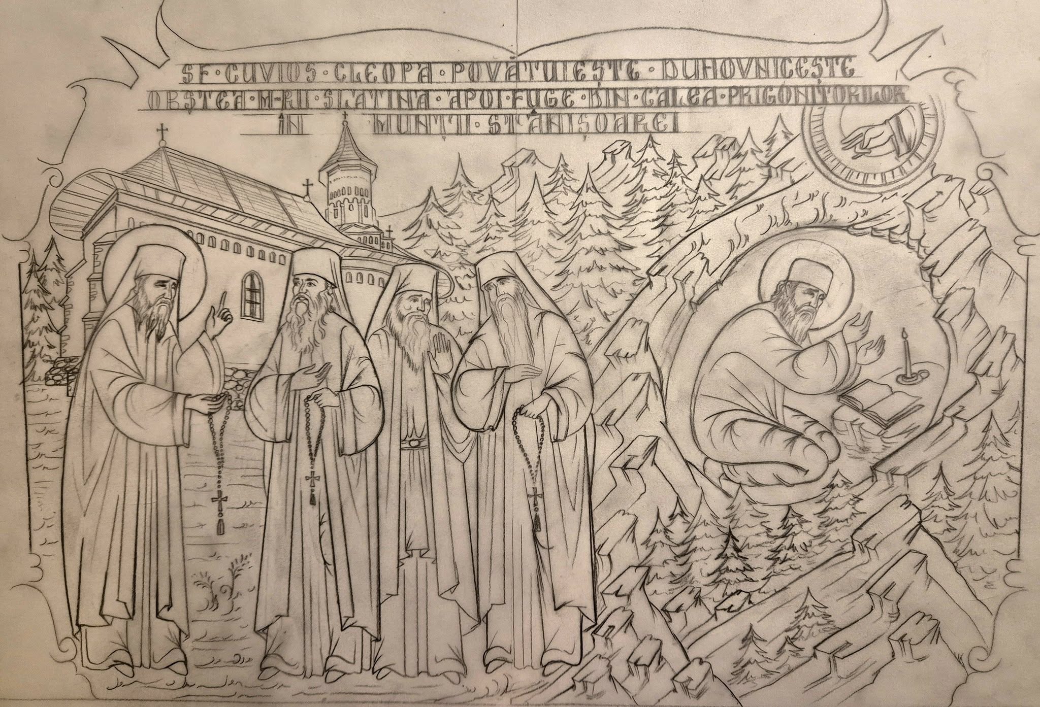 (Interviu) Un creion, doi sfinți și o misiune: cum a realizat Ana Maria Zară desenele pentru raclele Cuvioșilor Cleopa și Paisie de la Sihăstria