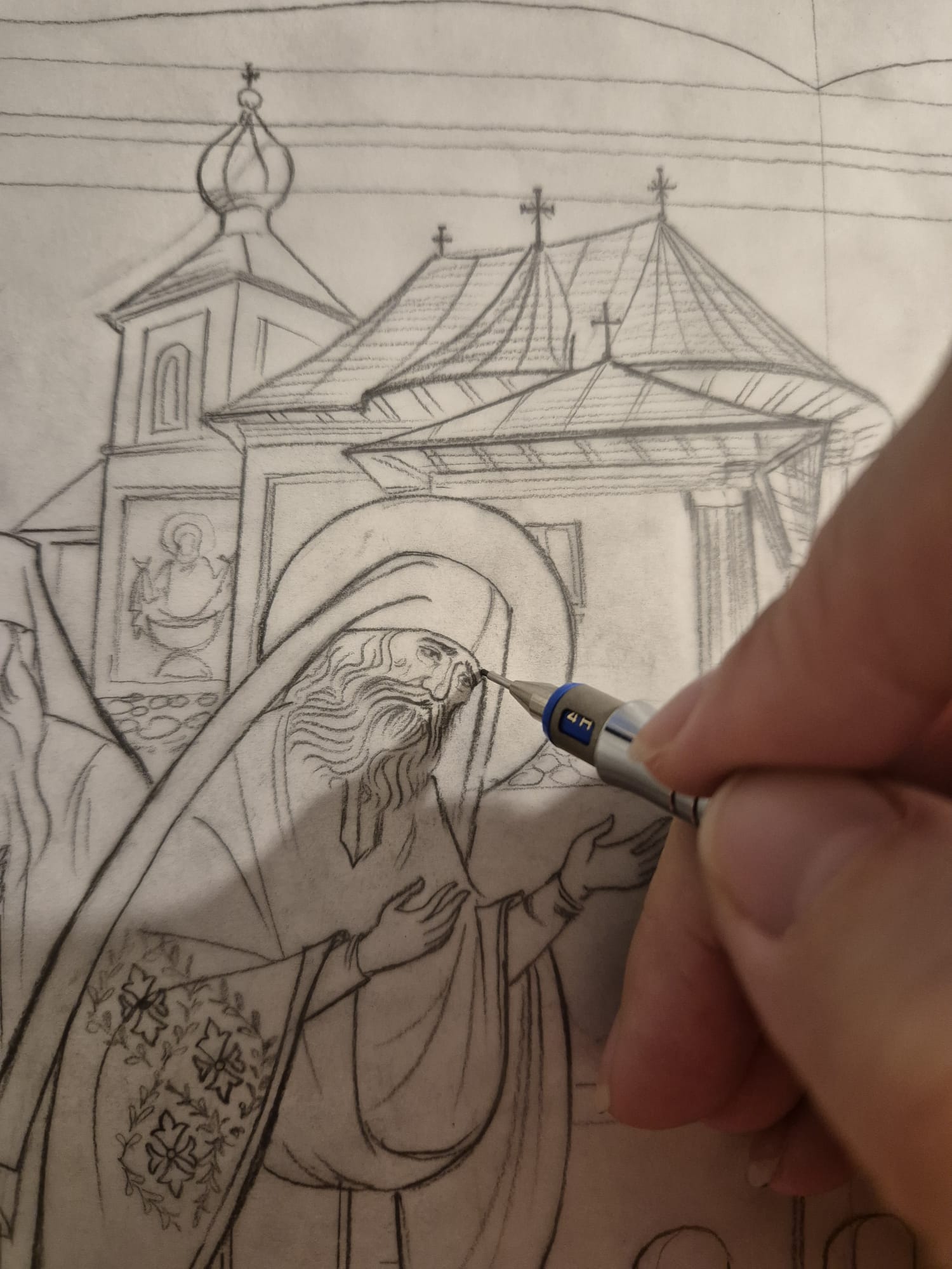 (Interviu) Un creion, doi sfinți și o misiune: cum a realizat Ana Maria Zară desenele pentru raclele Cuvioșilor Cleopa și Paisie de la Sihăstria