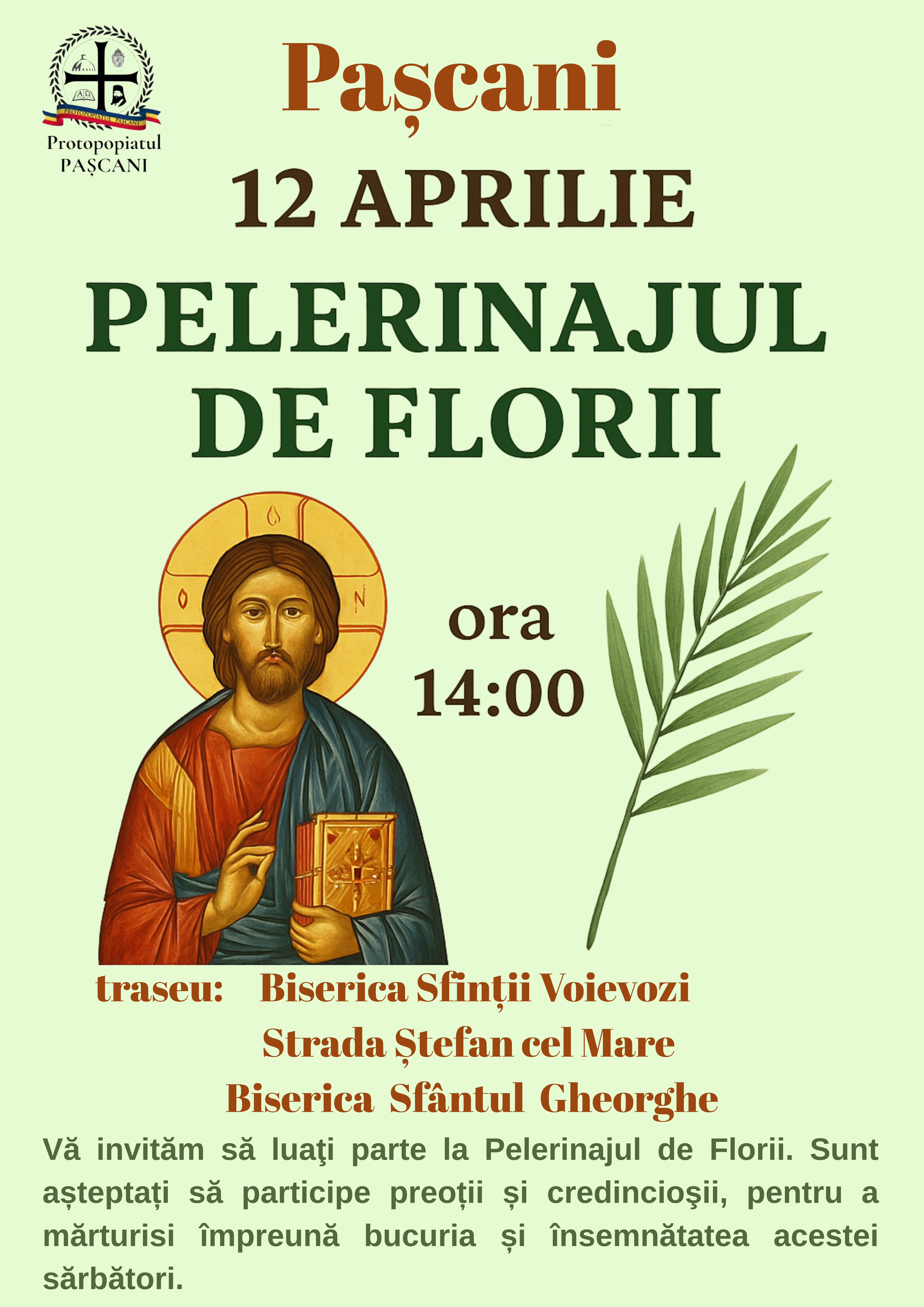 Evenimente care vor avea loc în Arhiepiscopia Iaşilor, în perioada 6-12 aprilie 2025