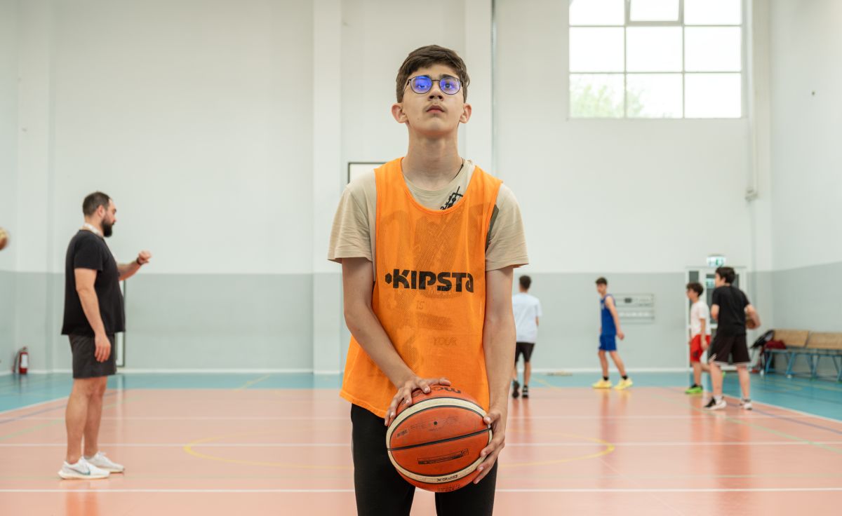 Nectarie Smeu în sala de sport Nectarie Smeu