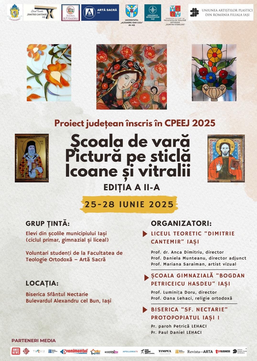 Școala de vară „Pictură pe sticlă, icoane și vitralii” – ediția a II-a, la Iași Școala de vară „Pictură pe sticlă, icoane și vitralii” – ediția a II-a, la Iași