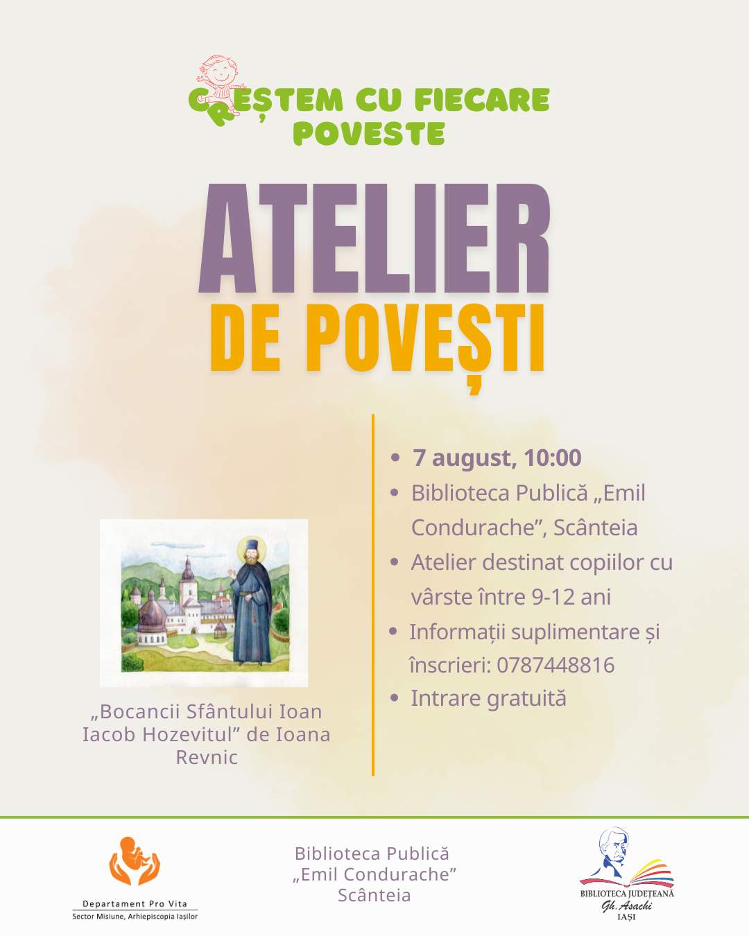 Evenimente care vor avea loc în Arhiepiscopia Iaşilor, în perioada 3-9 august 2025