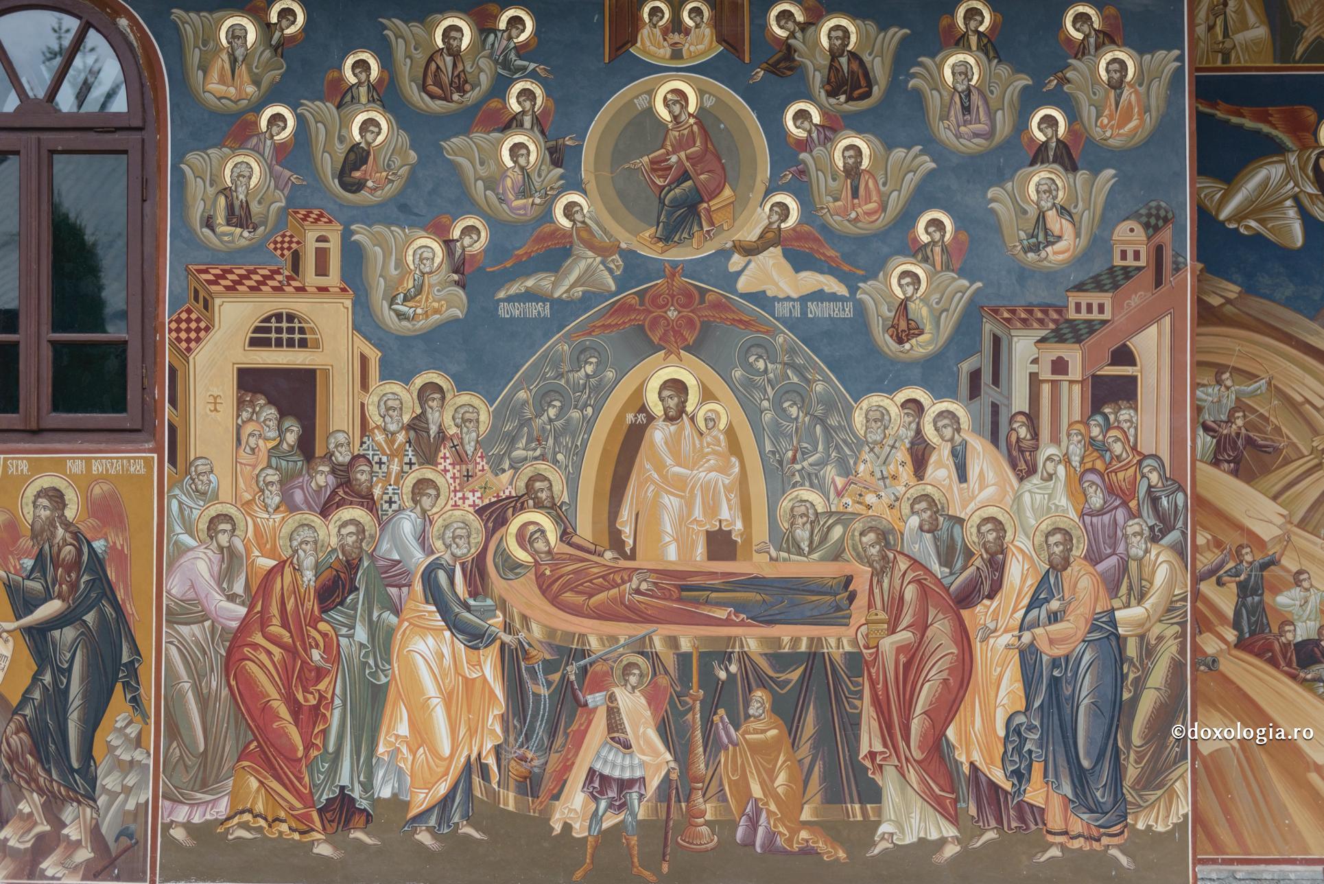 Adormirea Maicii Domnului – unirea pământului cu Cerul / Foto: Pr. Silviu Cluci icoana Adormirii Maicii Domnului de la Mănăstirea Petru Vodă