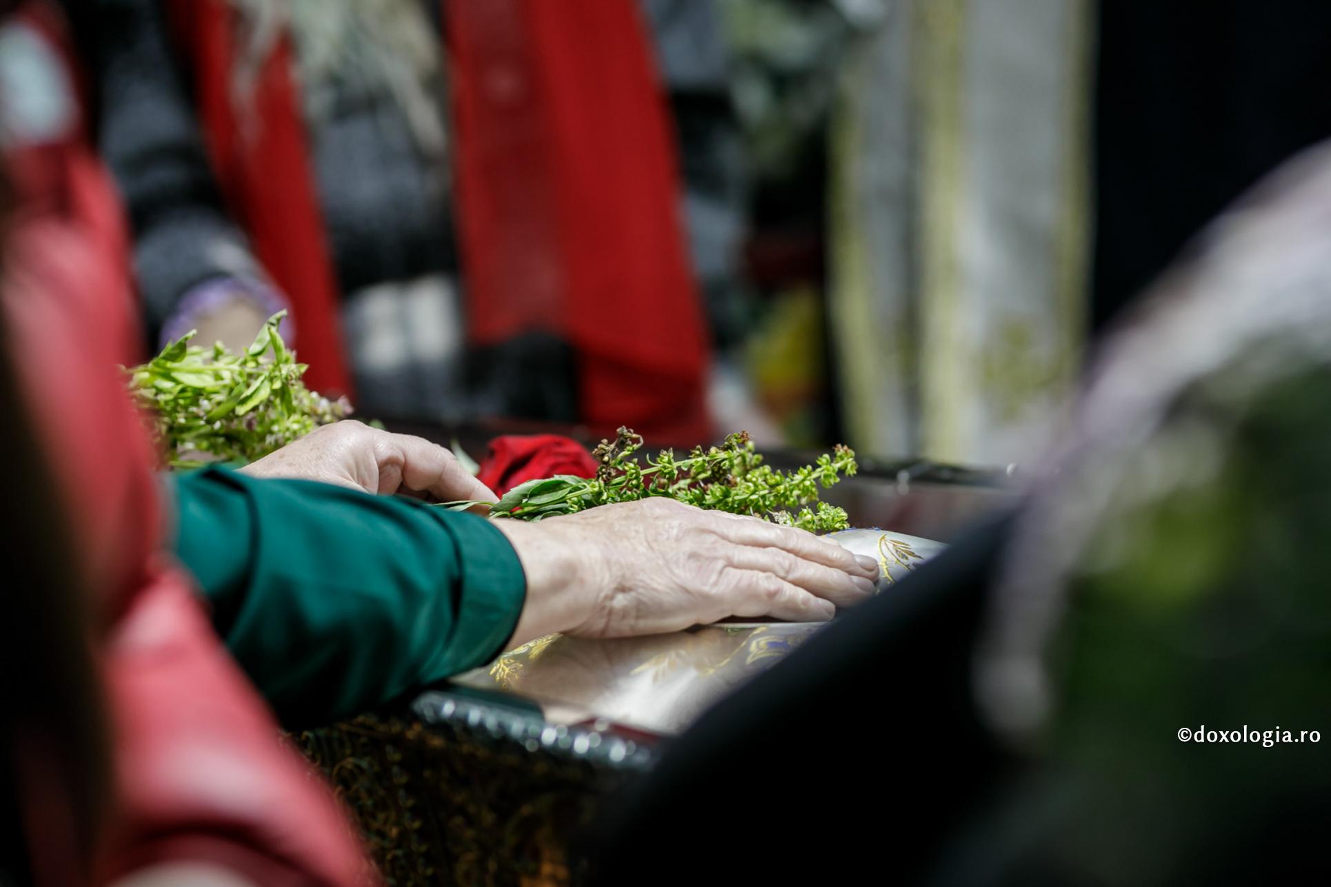 mână pe racla Sfintei Parascheva