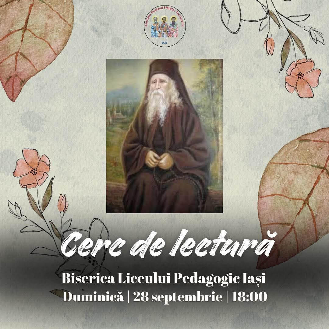 Evenimente care vor avea loc în Arhiepiscopia Iaşilor, în perioada 28 septembrie – 4 octombrie 2025