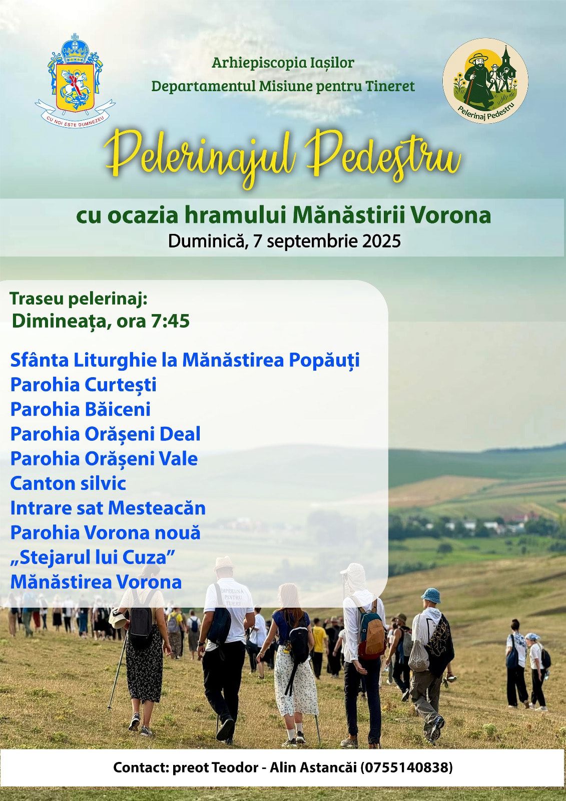 Evenimente care vor avea loc în Arhiepiscopia Iaşilor, în perioada 7-13 septembrie 2025