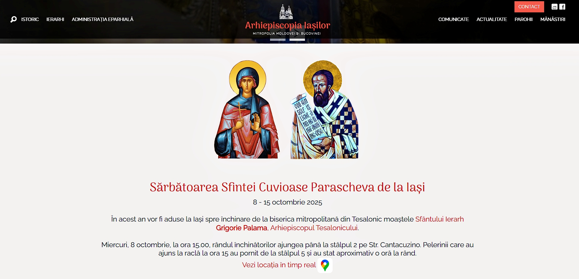 Pelerinii pot vedea rândul închinătorilor, în timp real, pe doxologia.ro și mmb.ro