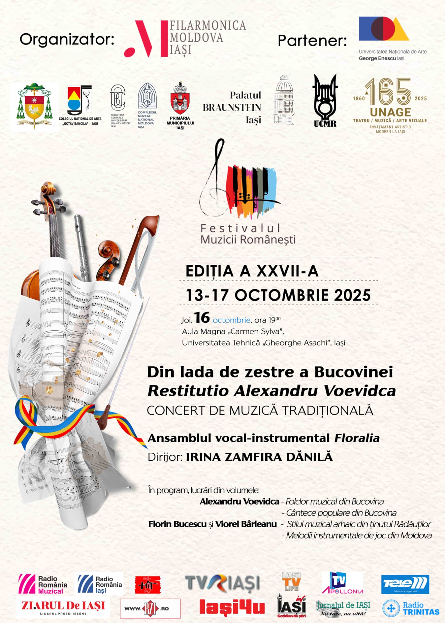 Festivalul Muzicii Românești a adus la Iași un concert special dedicat zestrei tradiționale din Bucovina Festivalul Muzicii Românești a adus la Iași un concert special dedicat zestrei tradiționale din Bucovina