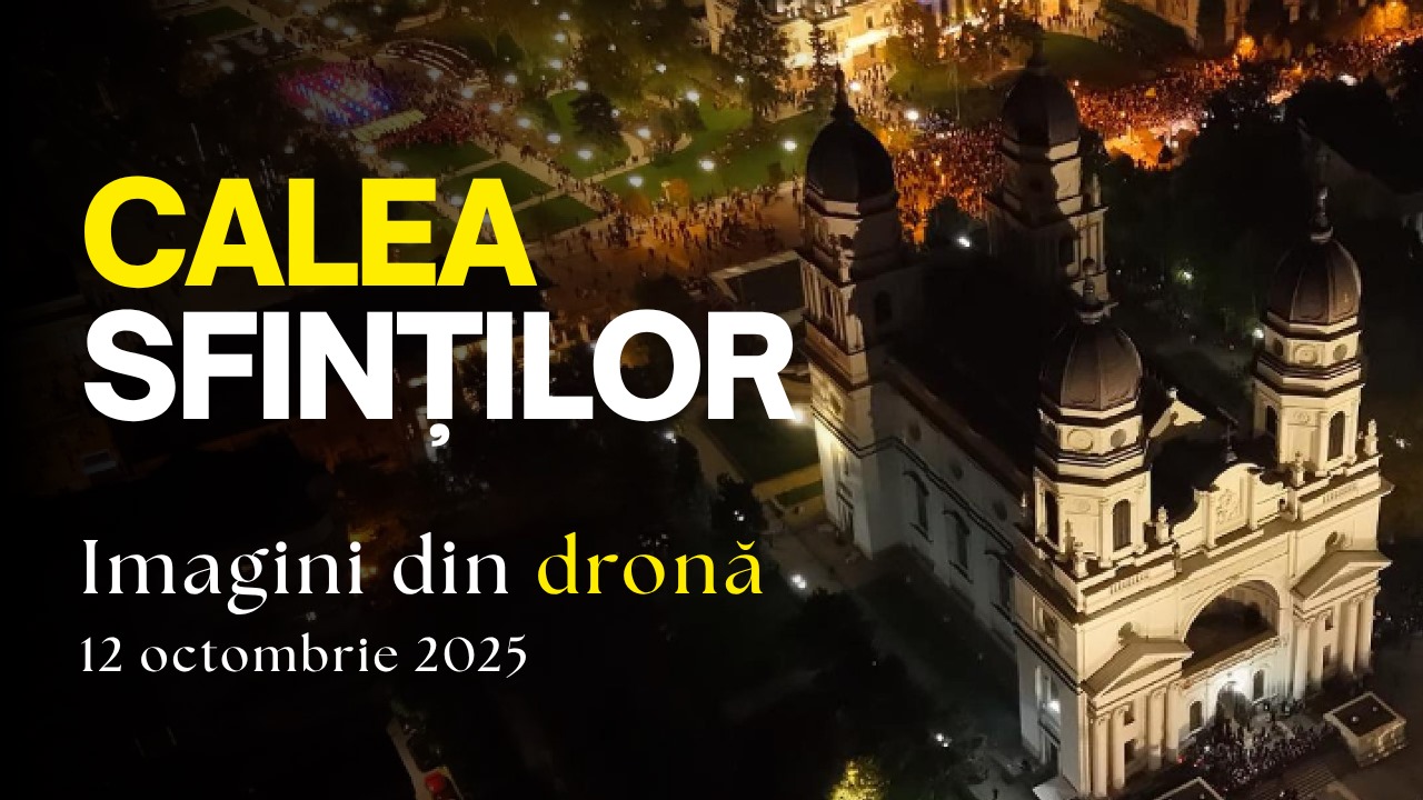Așa s-a văzut de sus pelerinajul „Calea Sfinților”, pe străzile din inima Iașului Așa s-a văzut de sus pelerinajul „Calea Sfinților”, pe străzile din inima Iașului