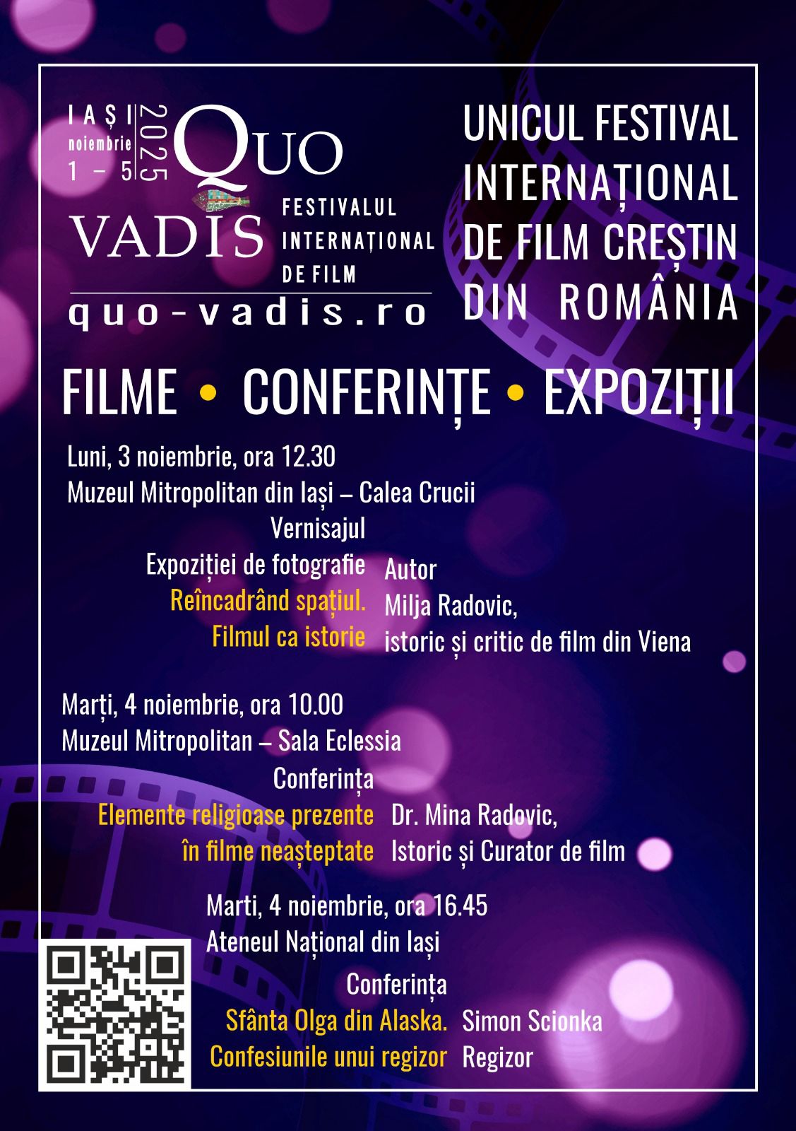 A doua ediție a Festivalului Internațional de Film „Quo Vadis” va avea loc la Iași, în perioada 1-5 noiembrie 2025