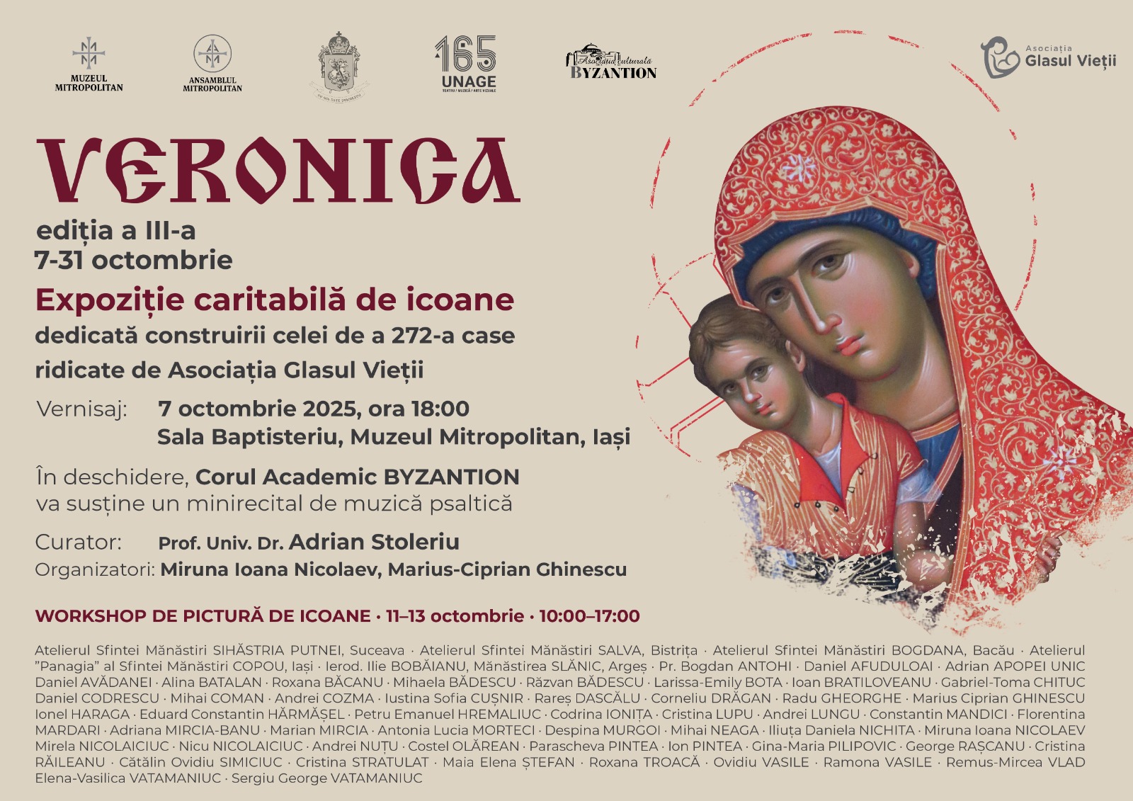 Veronica” – Expoziție caritabilă de icoane, ediția a III-a, Dedicată finalizării celei de-a 272-a case a Asociației „Glasul Vieții”