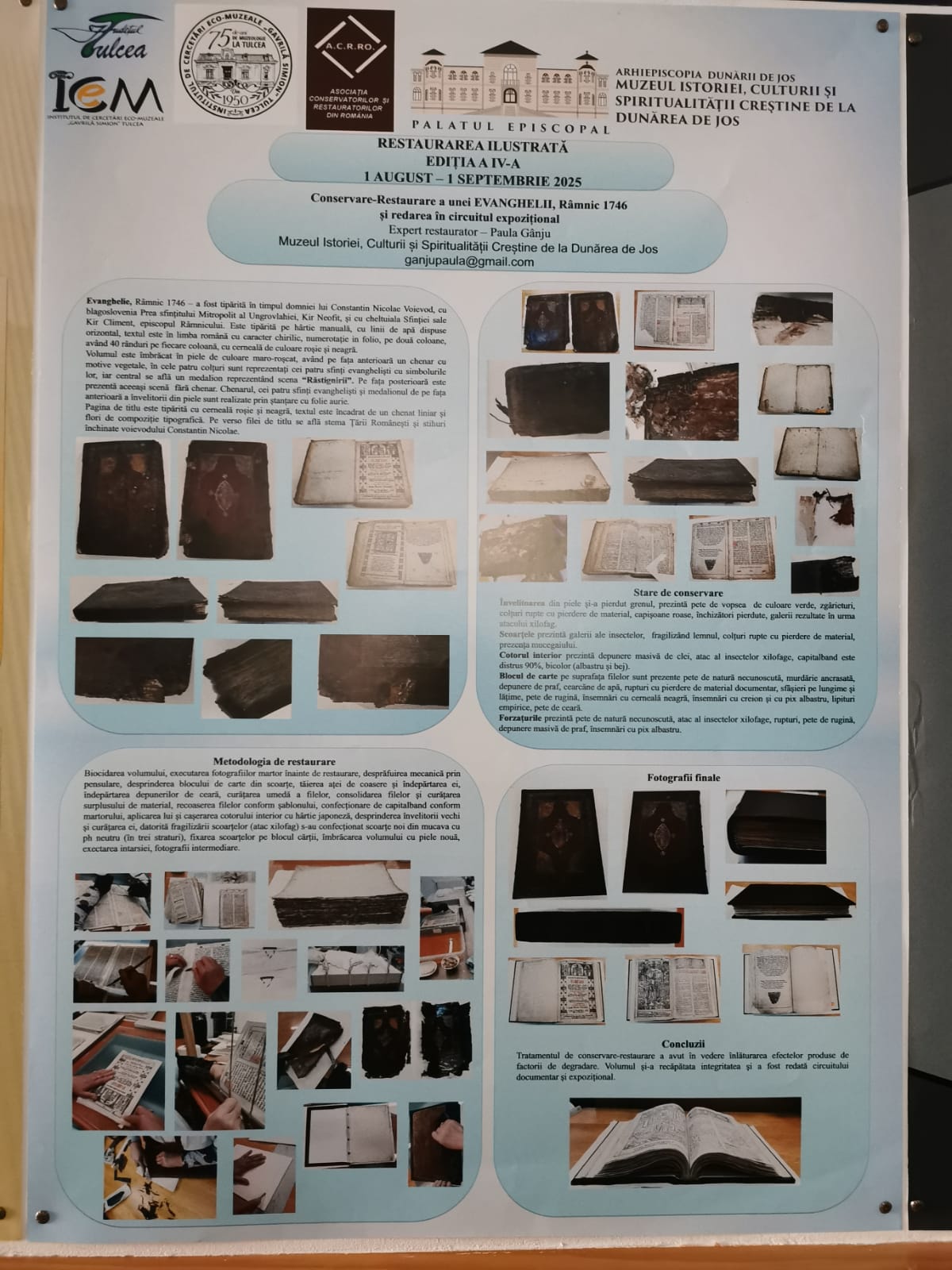 Expoziția „Restaurarea Ilustrată”, la Muzeul de Istorie și Etnografie Târgu-Neamț