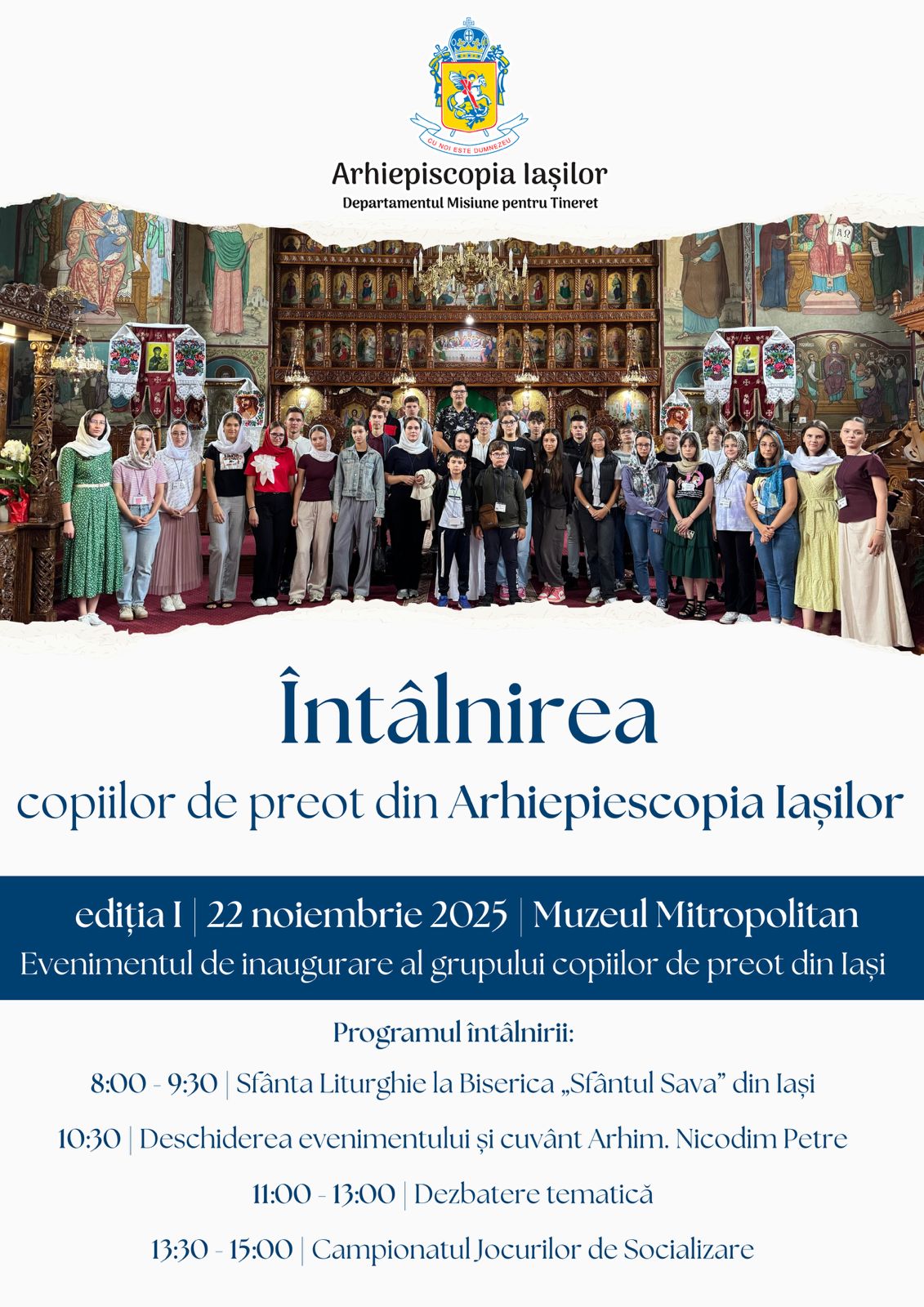 Evenimente care vor avea loc în Arhiepiscopia Iaşilor, în perioada 16-22 noiembrie 2025