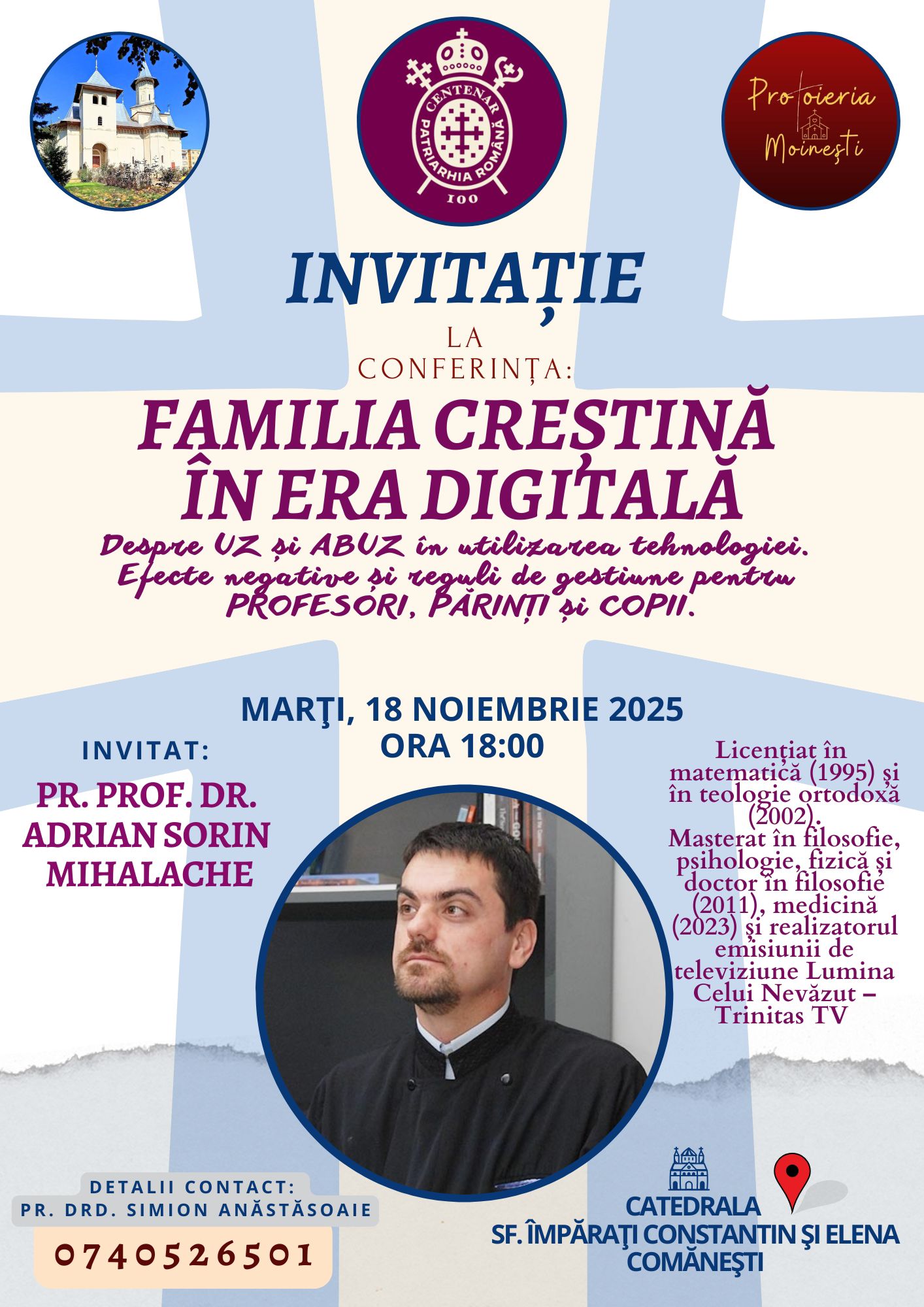 Arhid. lect. univ. dr. Adrian Sorin Mihalache va susține o serie de conferințe naționale despre familie, educație și liniștea interioară