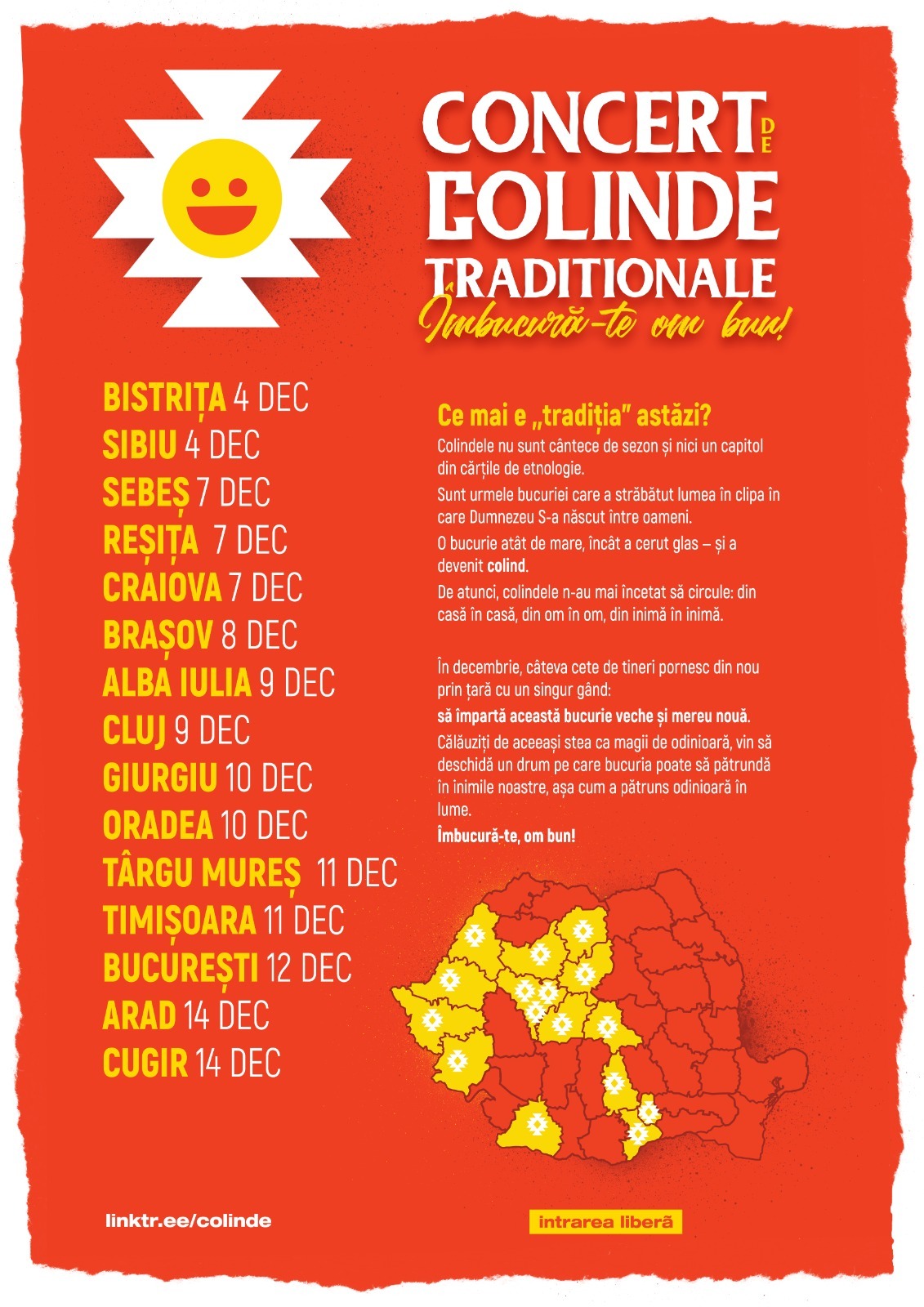 Concerte de colinde tradiționale „Îmbucură-te, om bun!” – Turneul național 2025