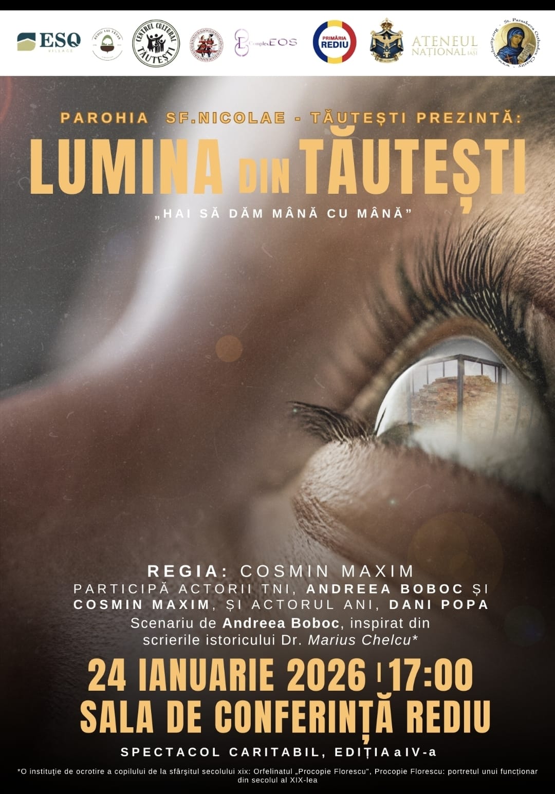 Spectacol caritabil la Rediu: „Lumina din Tăutești”, un îndemn la solidaritate și memorie istorică
