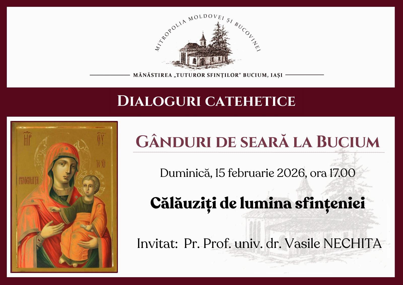 Evenimente care vor avea loc în Arhiepiscopia Iaşilor, în perioada 15-21 februarie 2026