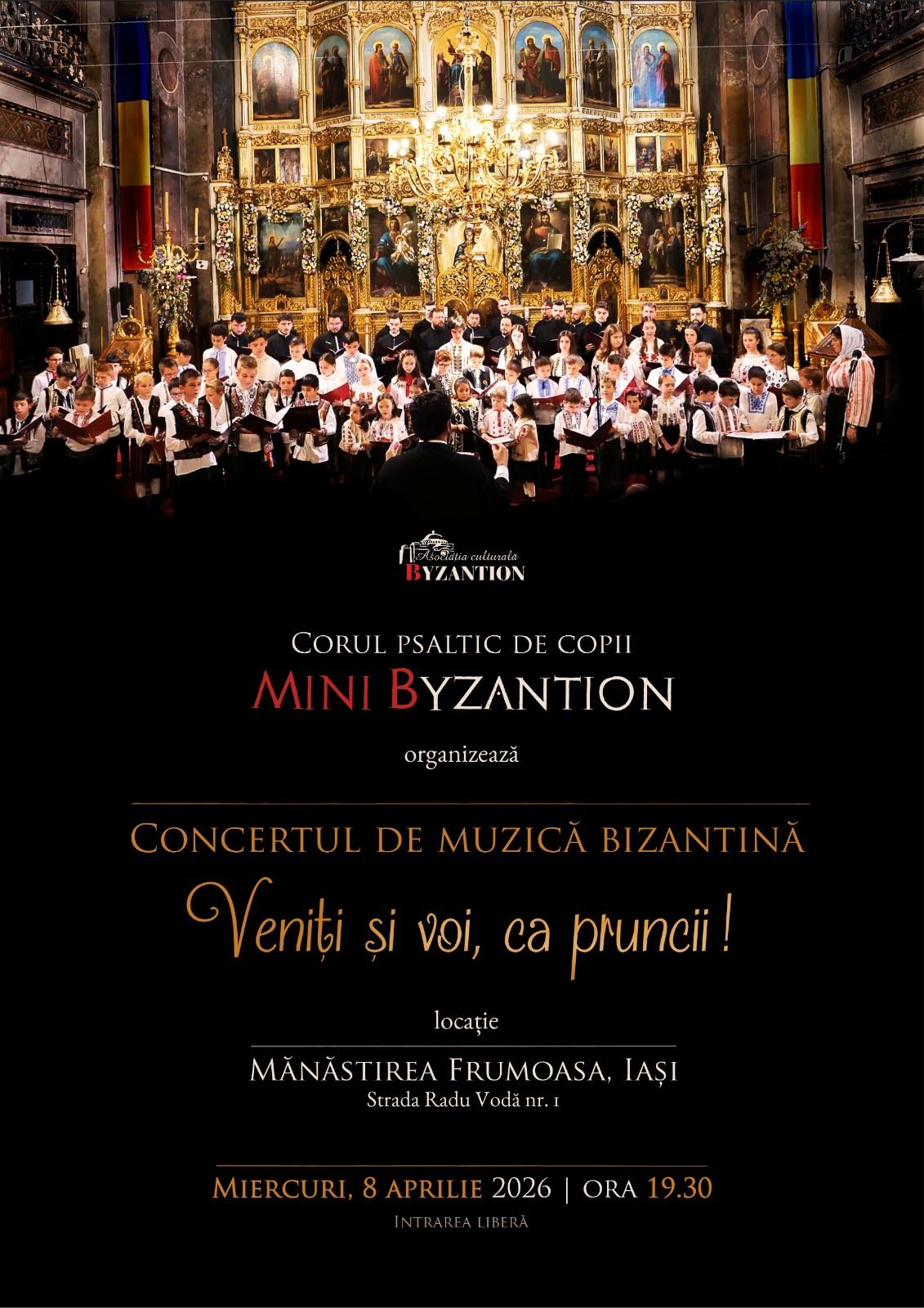 Corurile „Byzantion” și „Mini Byzantion” vor concerta în Iași