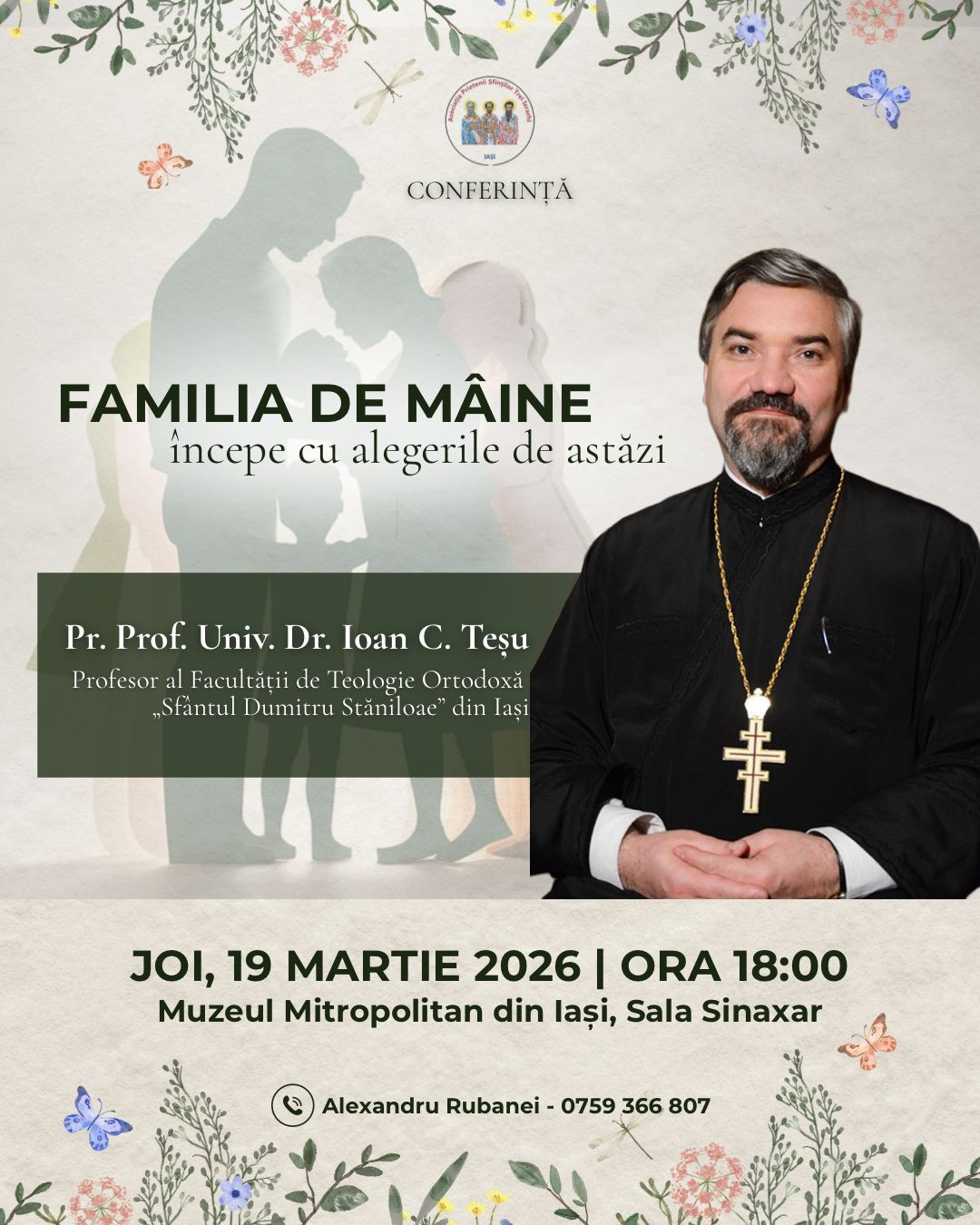 Evenimente care vor avea loc în Arhiepiscopia Iaşilor, în perioada 15-21 martie 2026