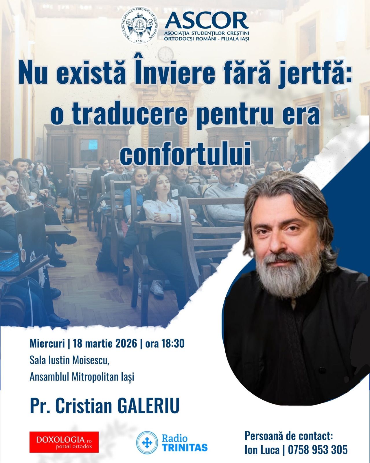 Evenimente care vor avea loc în Arhiepiscopia Iaşilor, în perioada 15-21 martie 2026