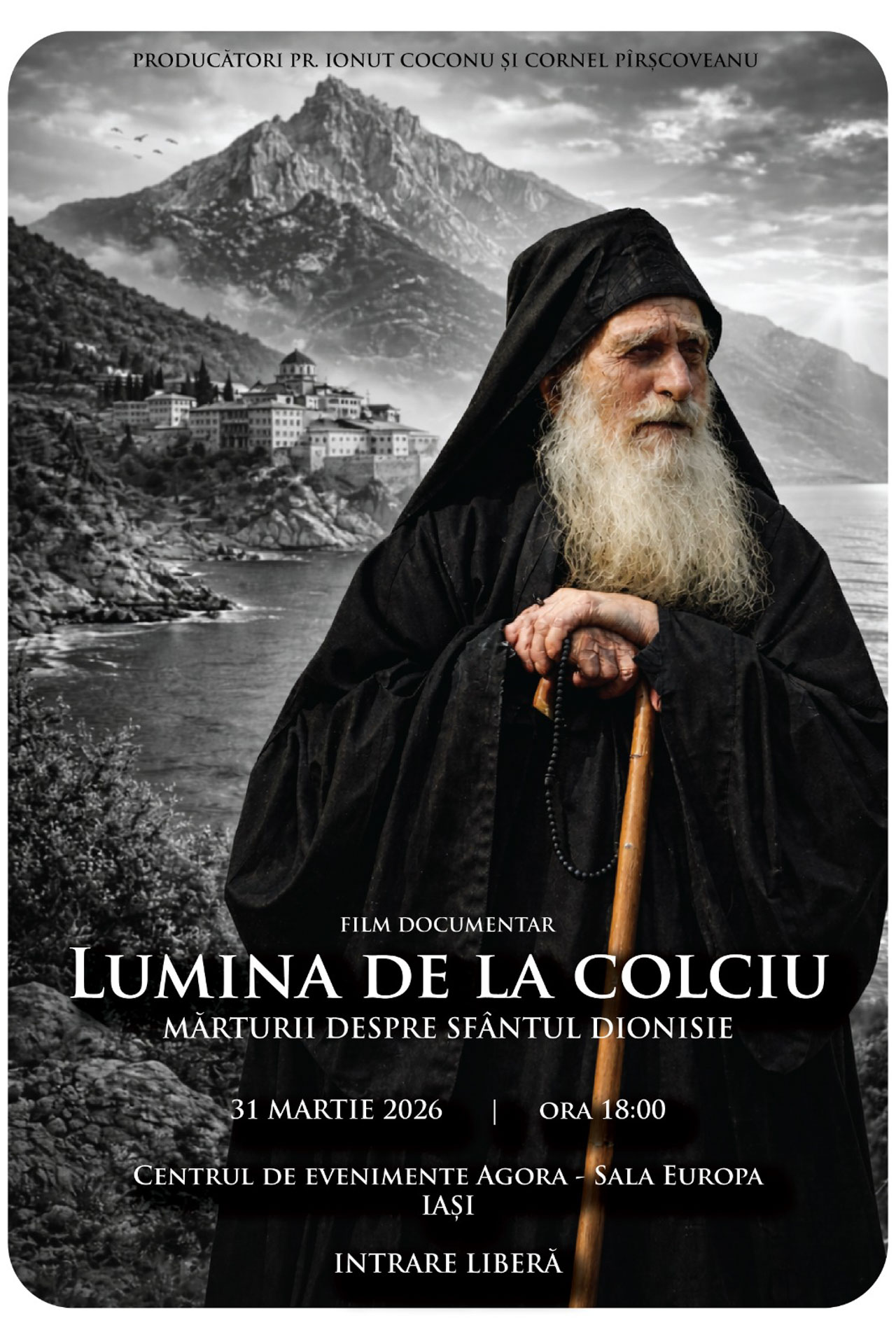 Proiecția documentarului „Lumina de la Colciu – Mărturii despre Sfântul Dionisie”, la Piatra-Neamț și Iași