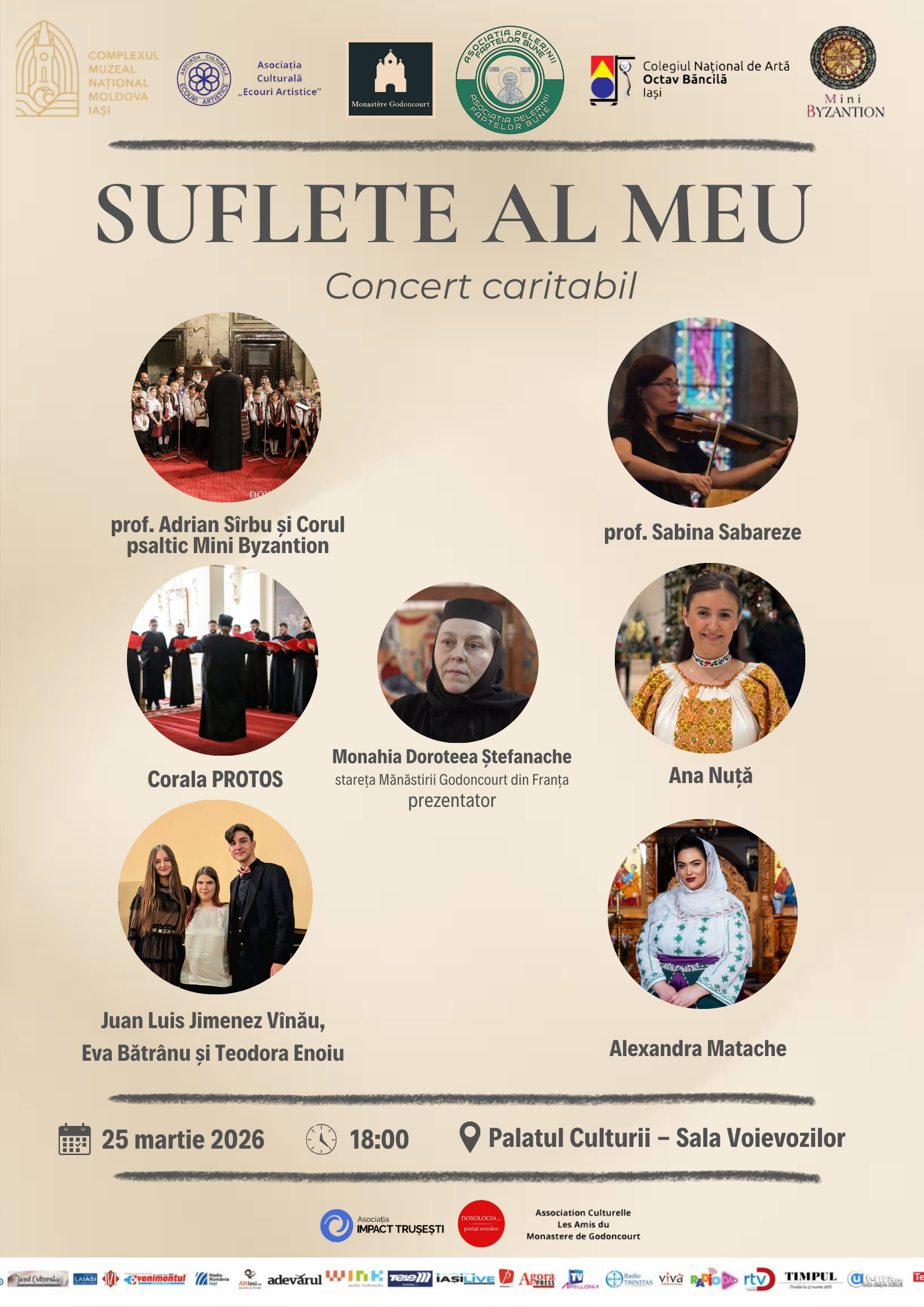 „Suflete al meu” - Concert caritabil la Palatul Culturii din Iași