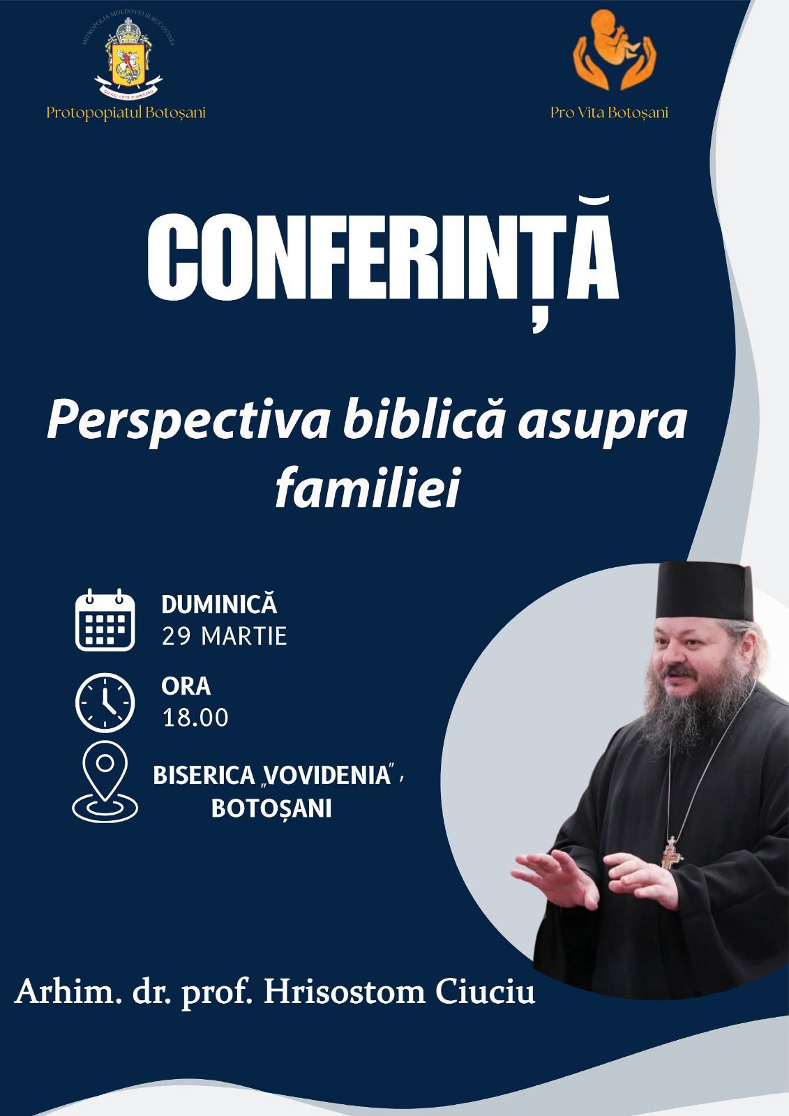 Evenimente care vor avea loc în Arhiepiscopia Iaşilor, în perioada 29 martie – 4 aprilie 2026