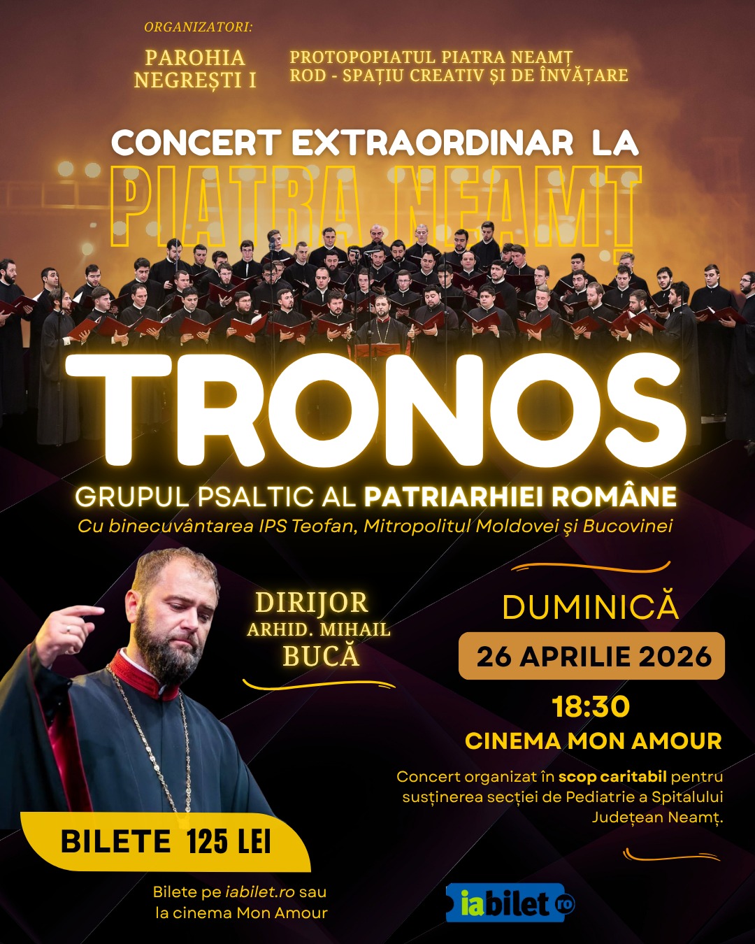 Glasurile „Tronos” răsună la Piatra Neamț: Concert de Paști pentru micii pacienți ai Spitalului Județean
