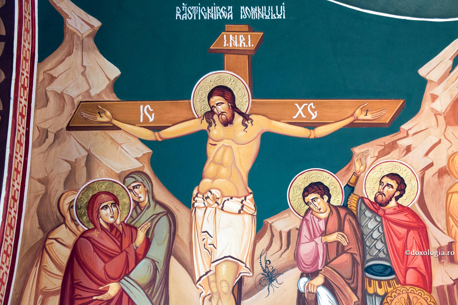 Hristos pe Cruce înconjurat de apostoli și femeile mironosițe