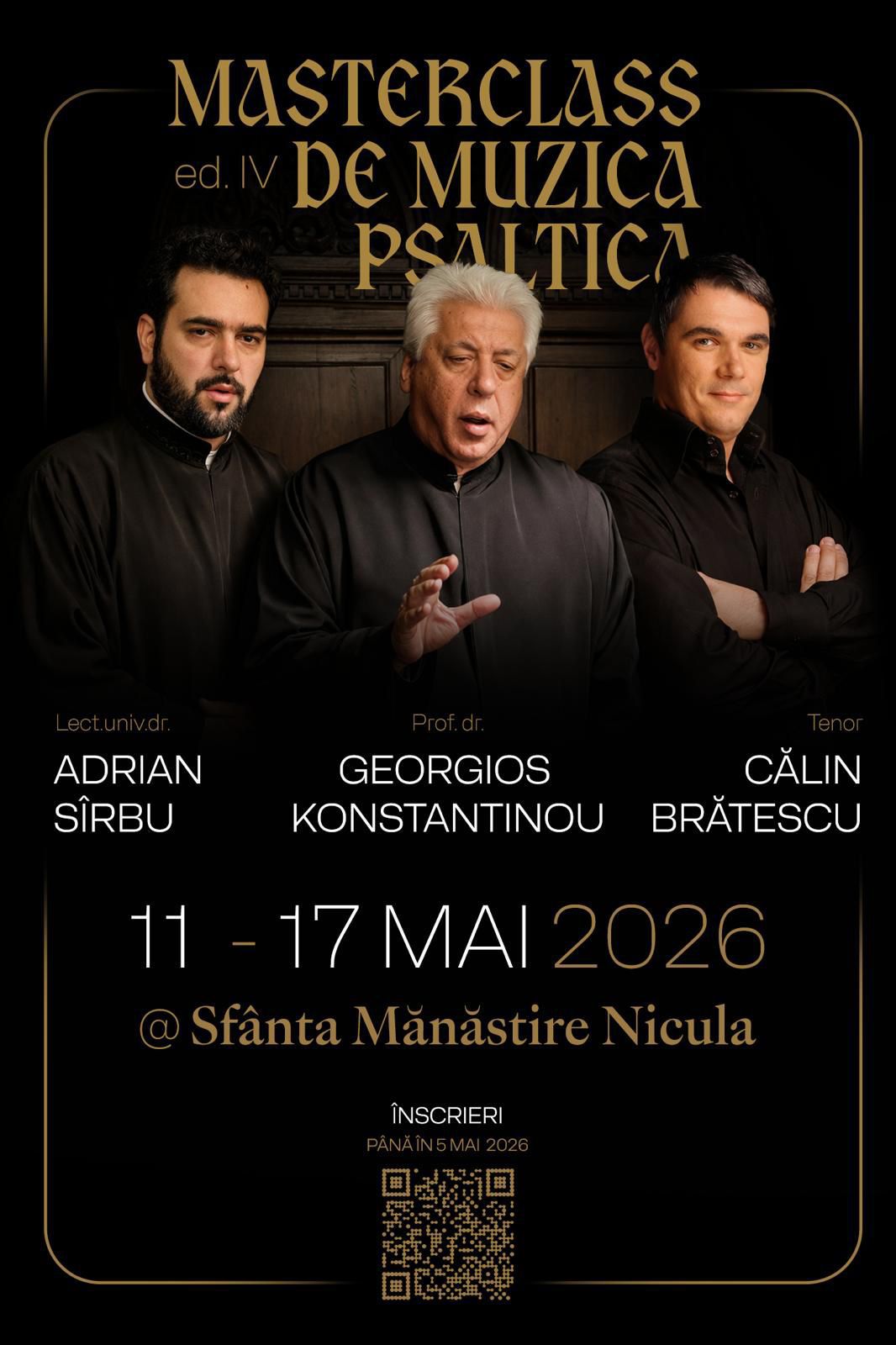 Masterclass de Muzică Psaltică la Mănăstirea Nicula – ediția a IV-a, mai 2026