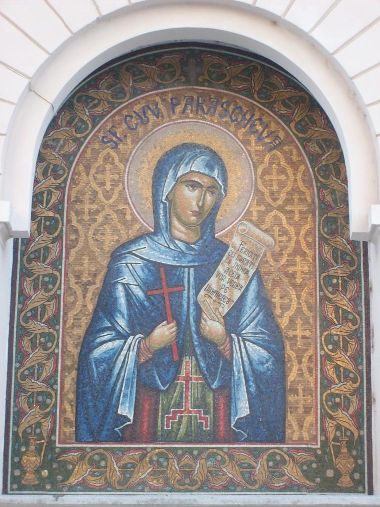 Fotografie - Sfânta Cuvioasă Parascheva

	Icoană mozaic aflată pe fațada Reședinței mitropolitane din Iași (lângă Catedrala mitropolitană).