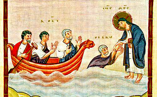 Umblarea lui Hristos pe mare