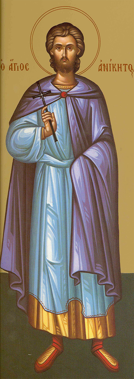 Sfântul Mucenic Anichit, icoană sec. XX, Grecia - Colecția Sinaxar la Sfinții zilei (icoanele litografiate se găsesc la Catedrala Mitropolitană din Iași) Sfântul Mucenic Anichit