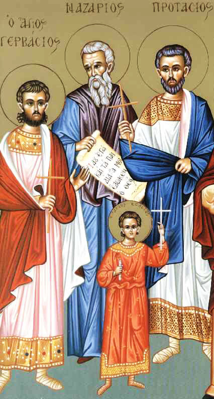 Sfinții Mucenici Protasie, Ghervasie, Nazarie și Chelsie