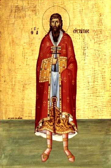 Sfântul Cuvios Eustratie
	Icoană sec. XX, Grecia, Colecția Sinaxar la Sfinții zilei (icoanele litografiate se găsesc la Catedrala Mitropolitană din Iași) Sfântul Cuvios Eustratie